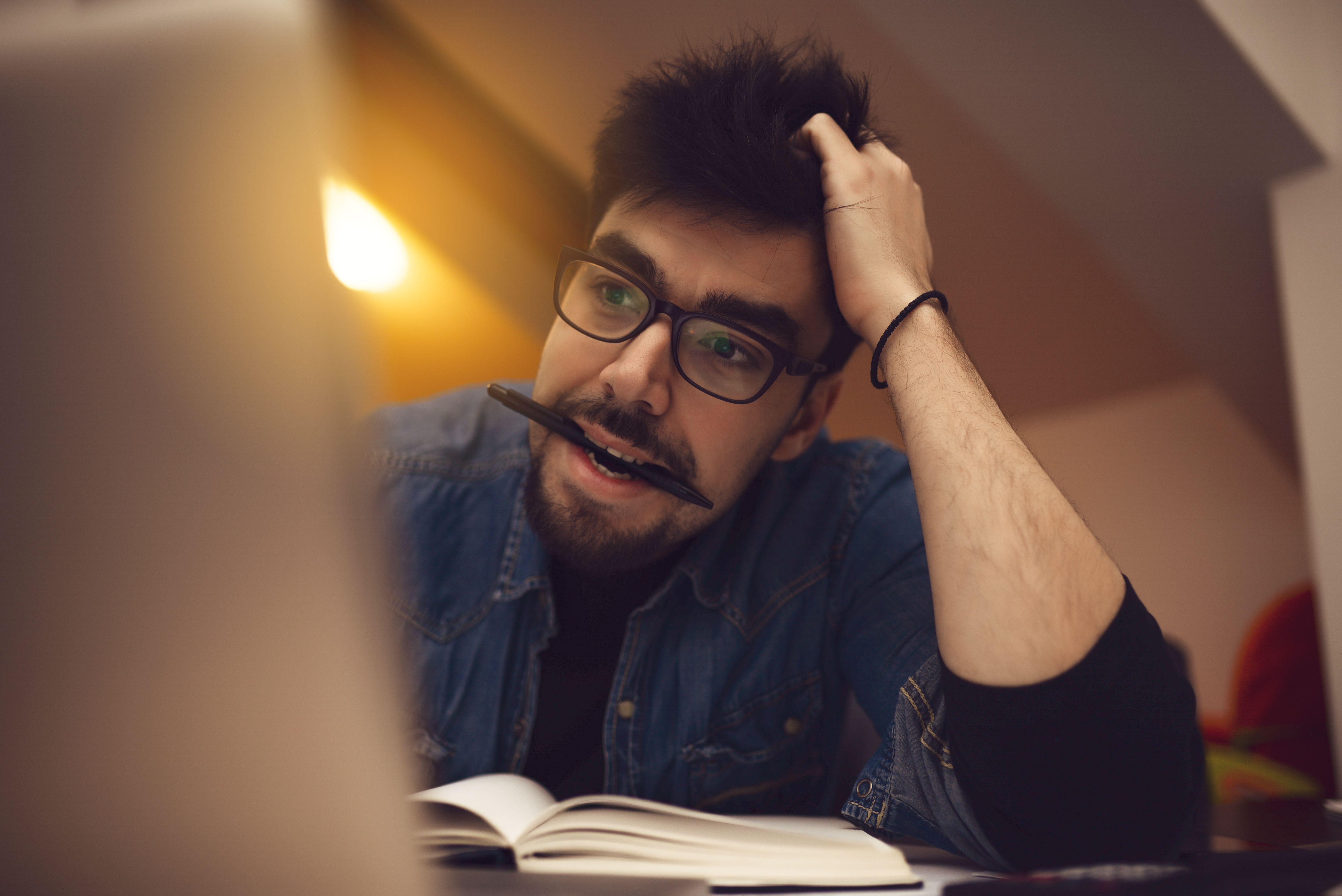 Young single dad working overtime because of financial problems Young single dad working overtime because of financial problems