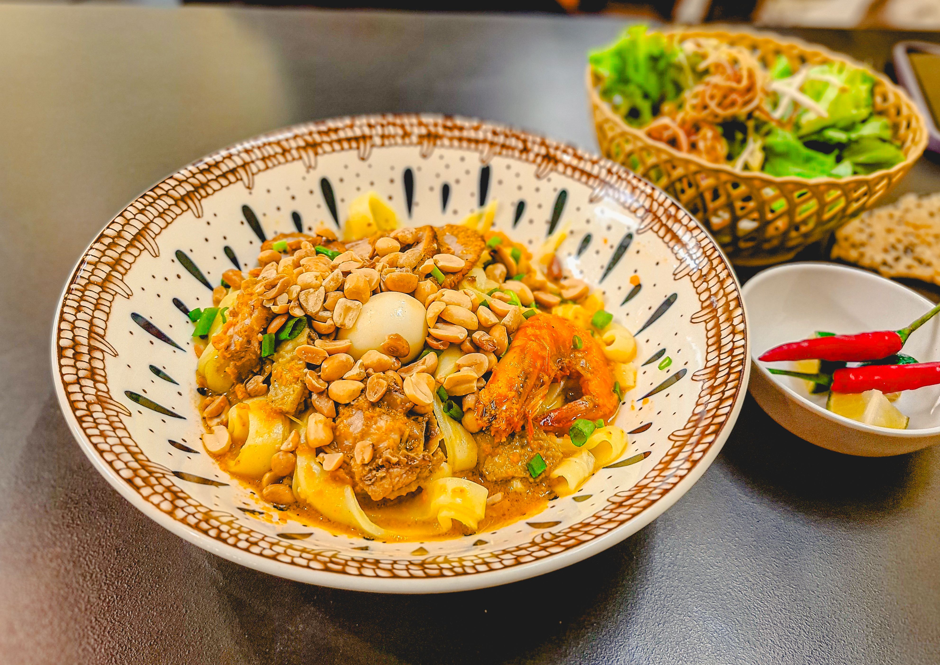 Vietnamese Mì Quảng Noodles with Traditional Toppings Vietnamese Mì Quảng Noodles with Traditional Toppings