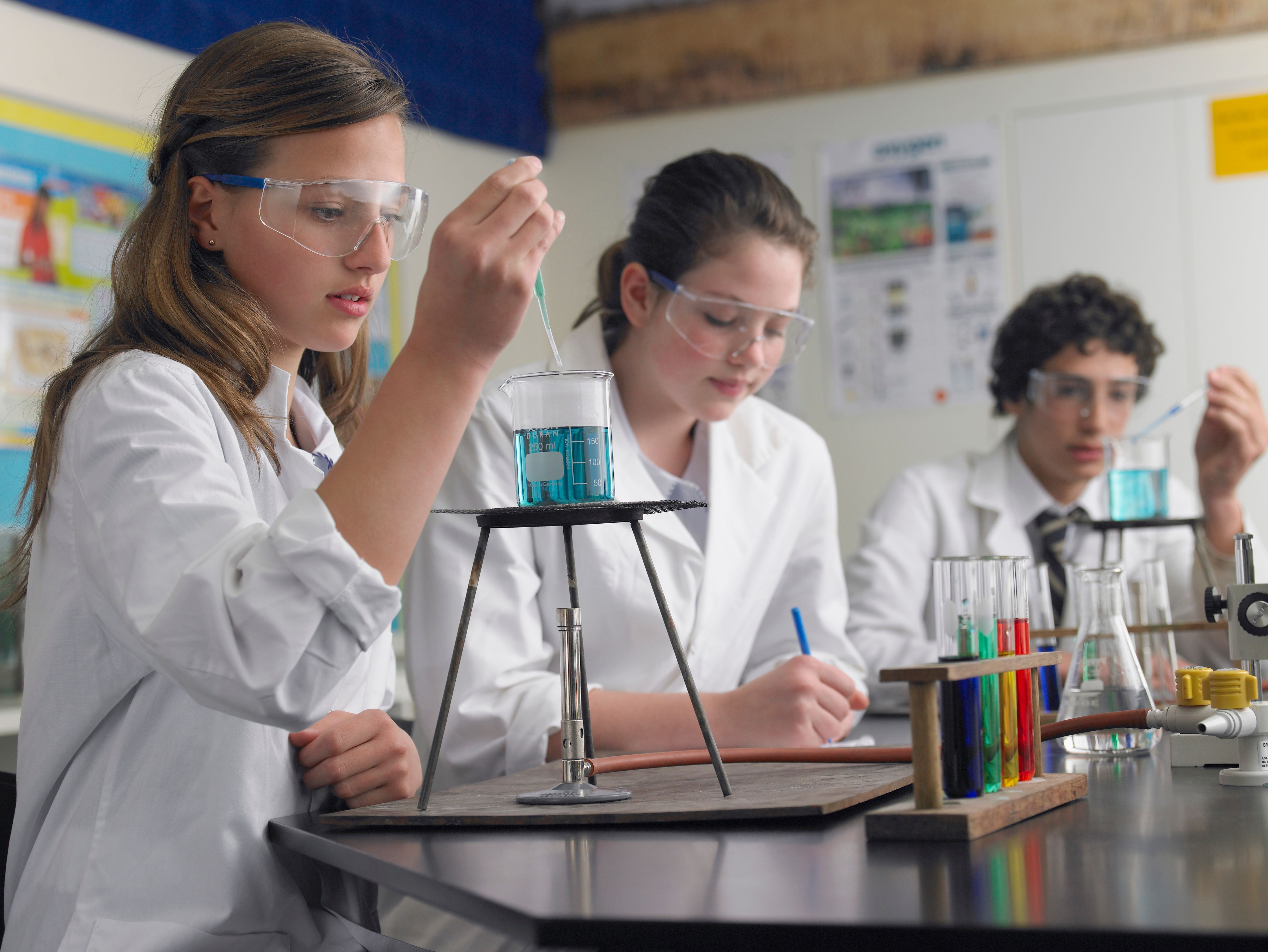 students experimenting