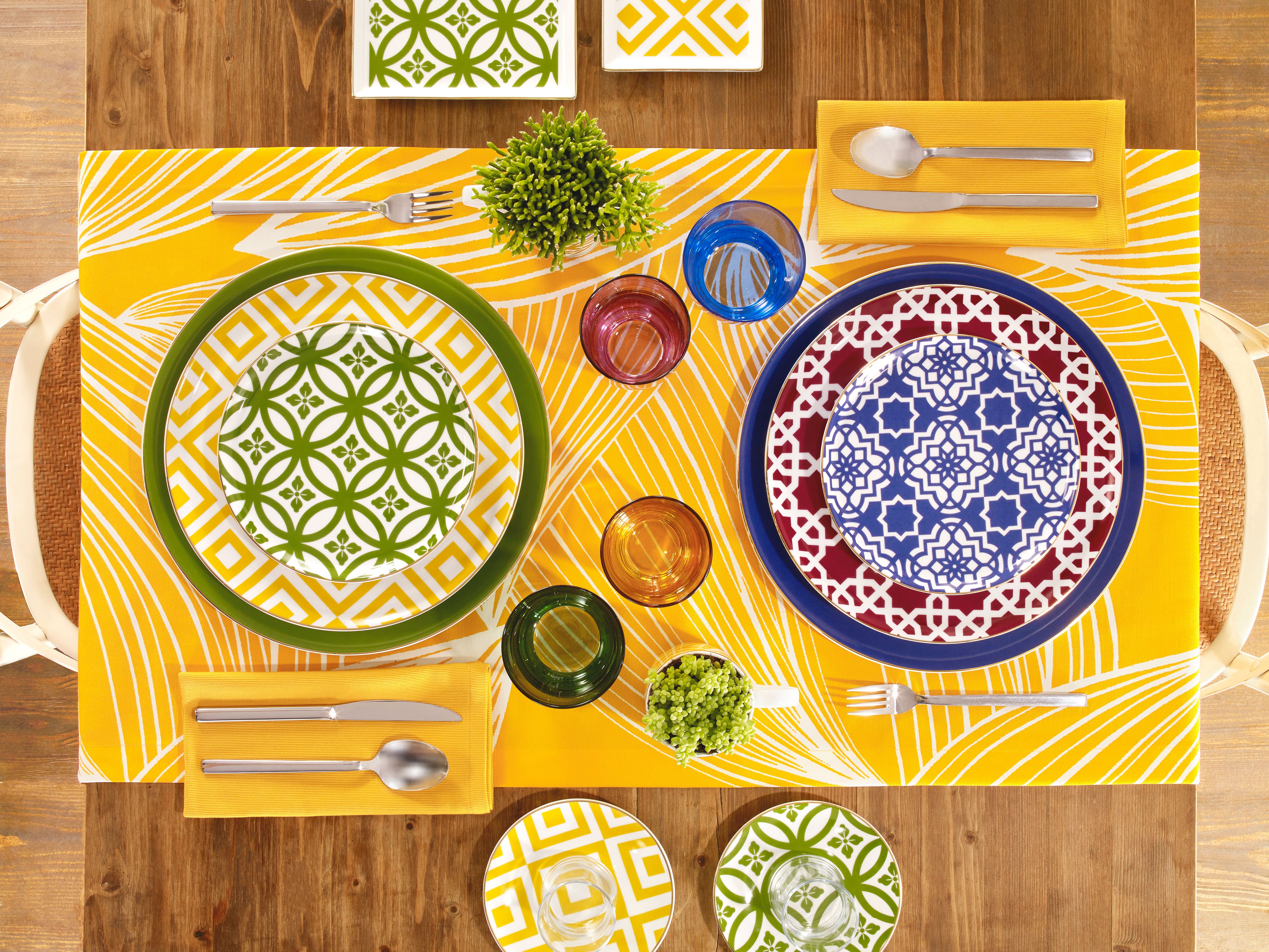 colorful table setting