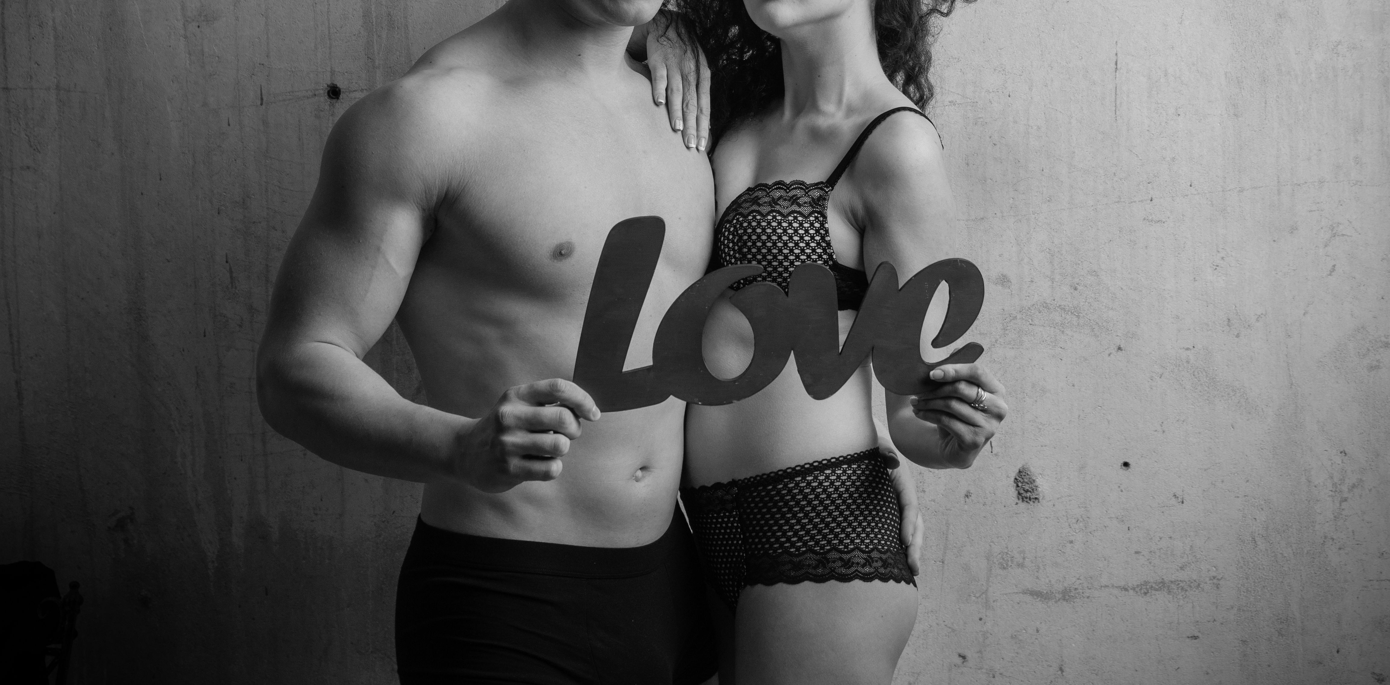 Passionate heterosexual couple clse to each other