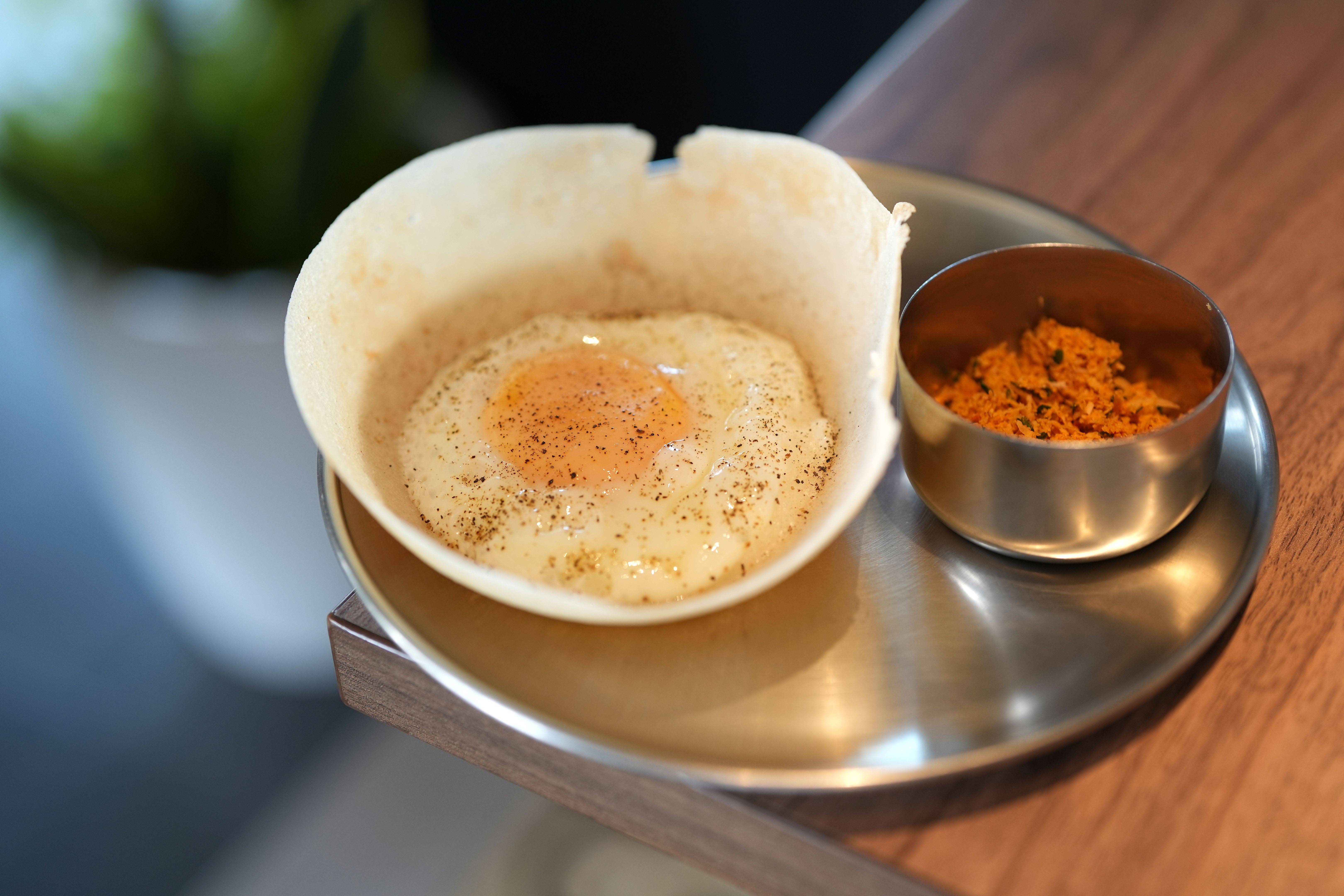 Egg appam, a traditional Sri Lankan food