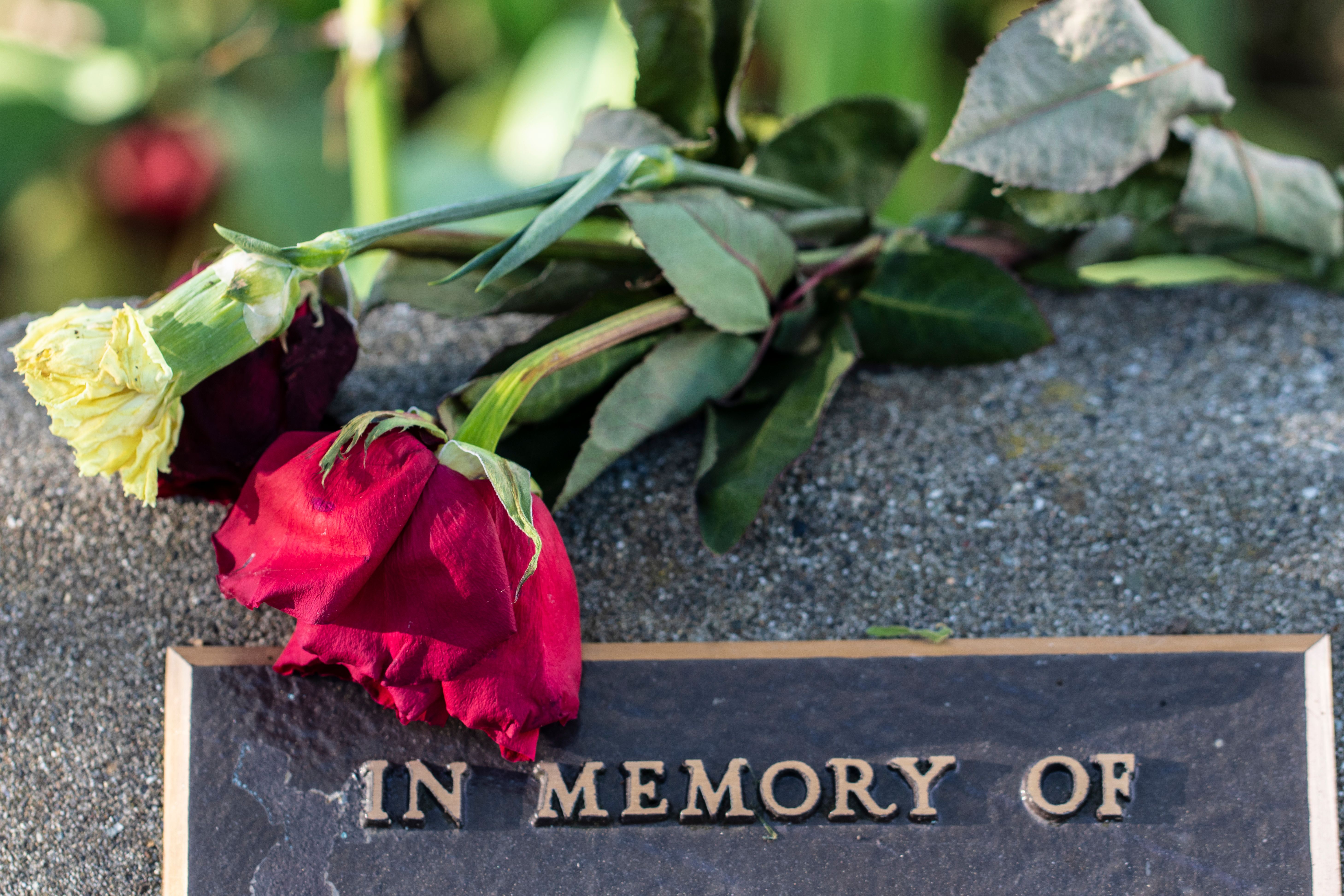 Wilting Flowers on a Memorial Wilting Flowers on a Memorial