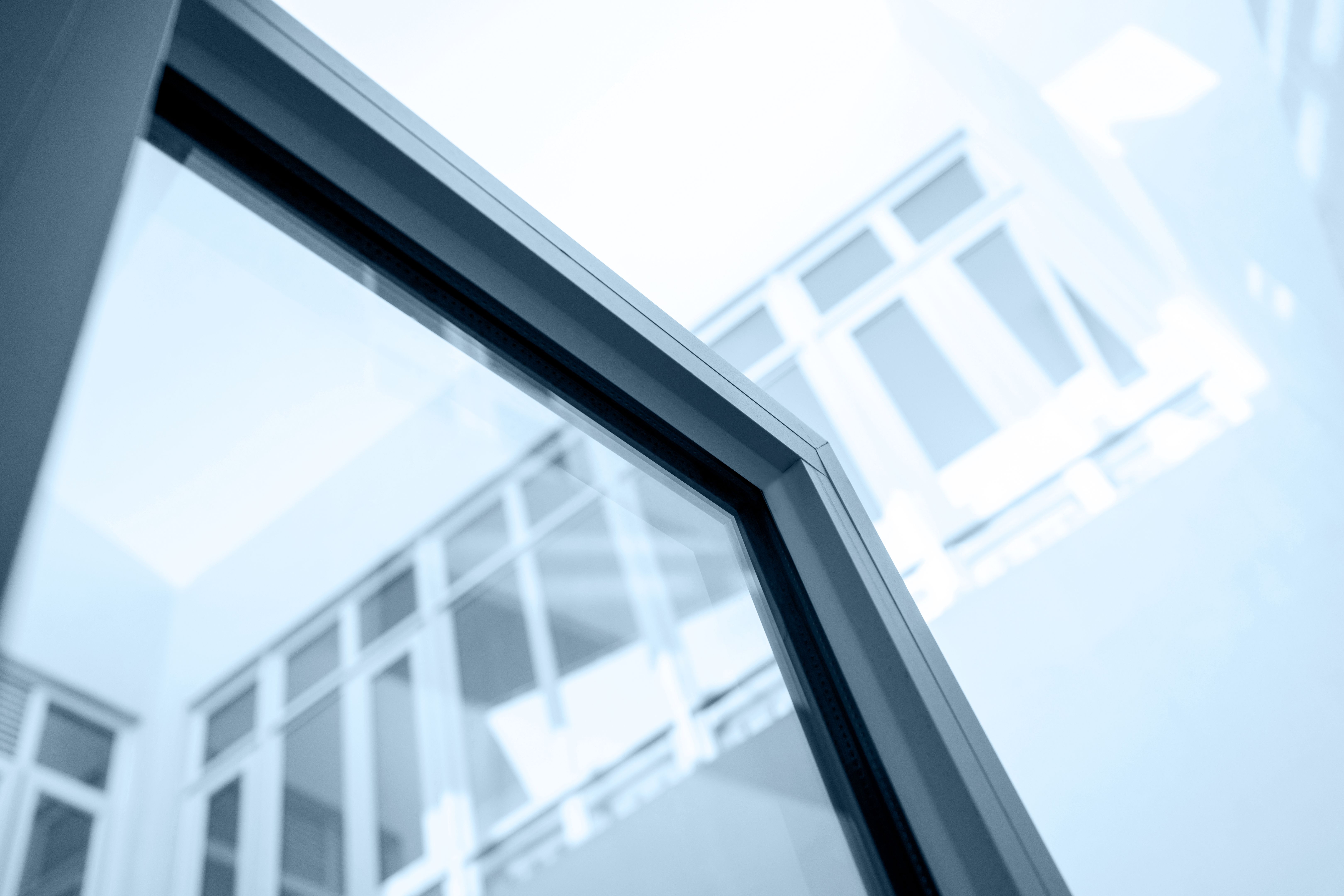 Facade of building through the window Facade of building through the window