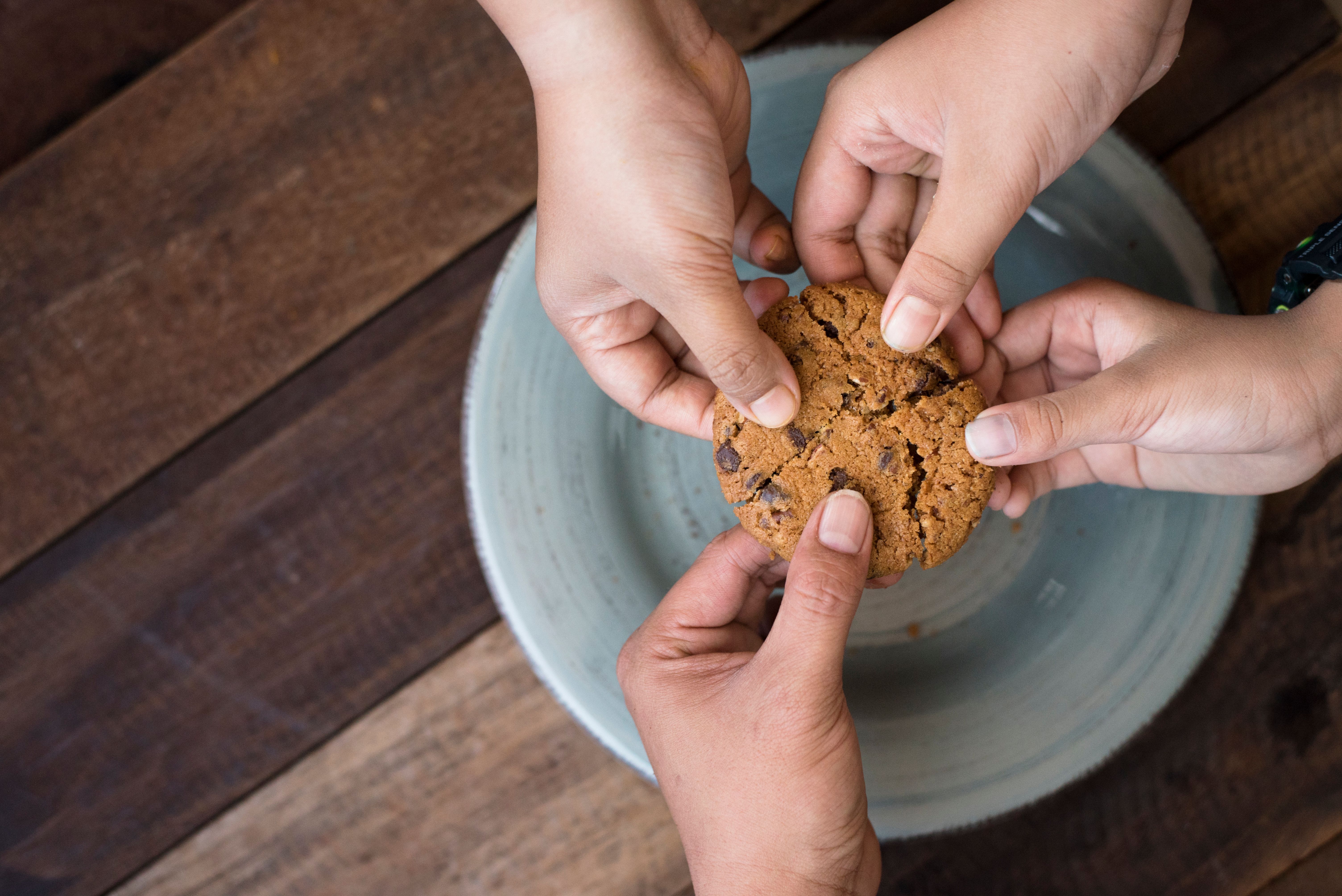 sharing homemade cookies