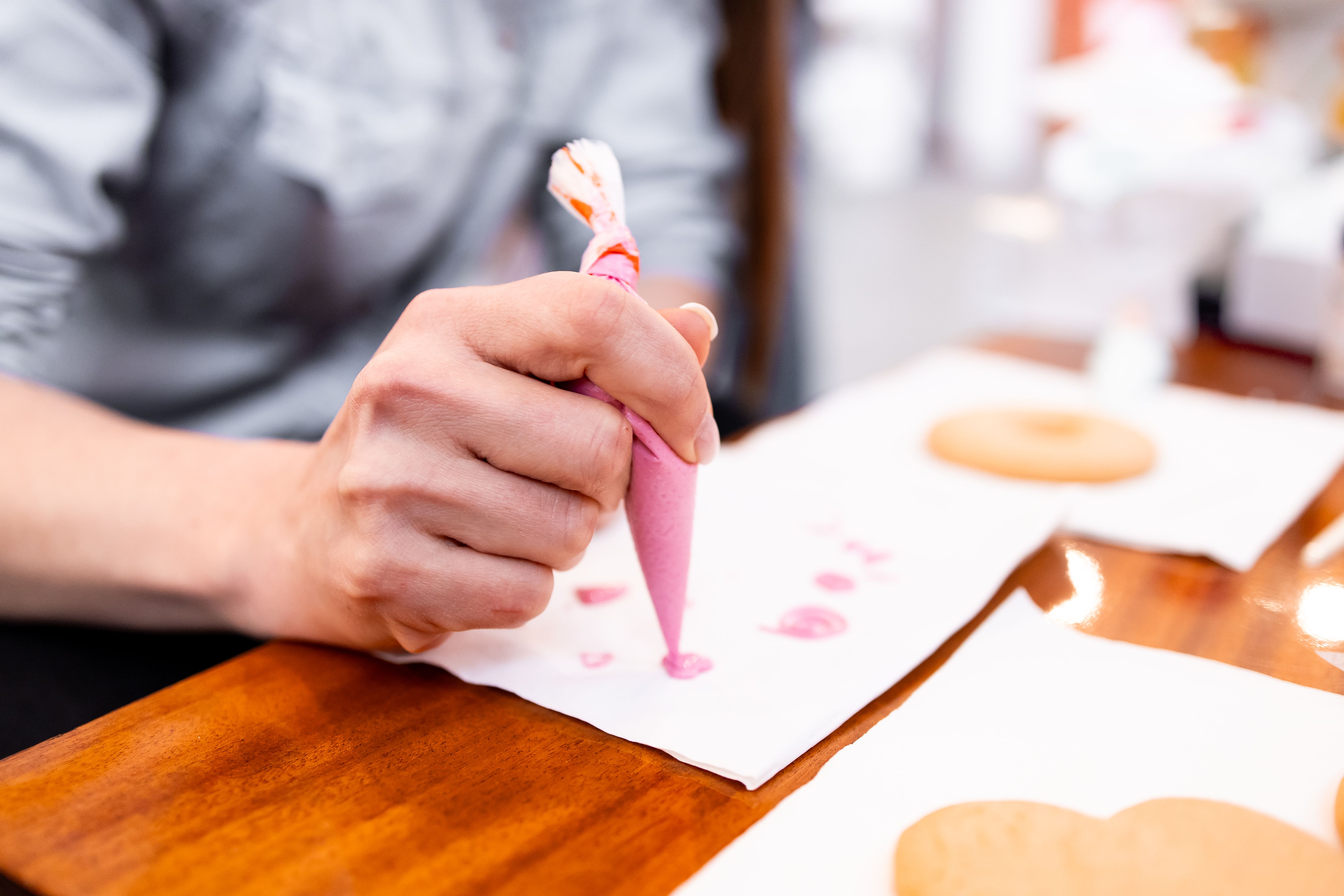cookie decorating setup