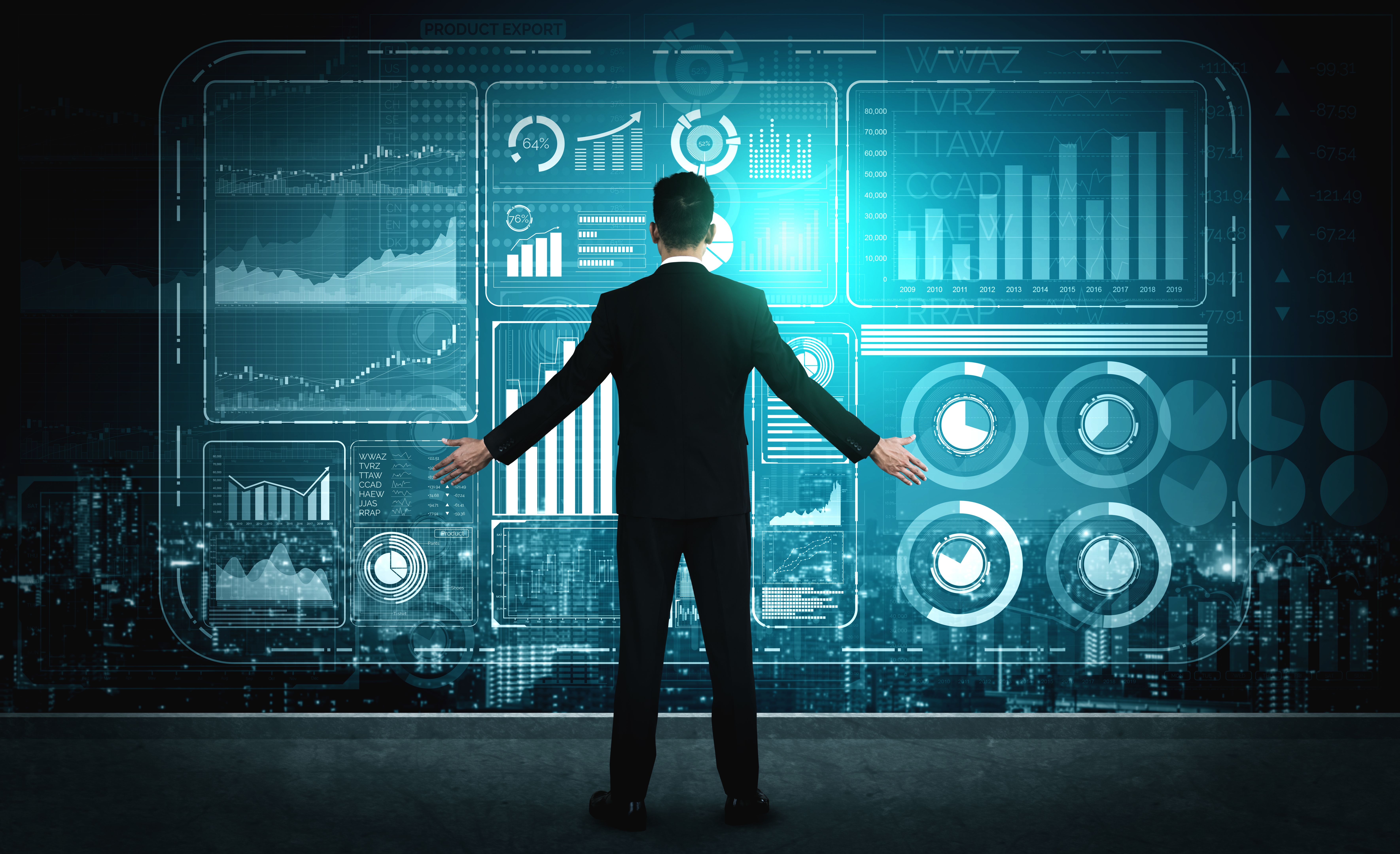 Big Data Technology for Business Finance Concept.