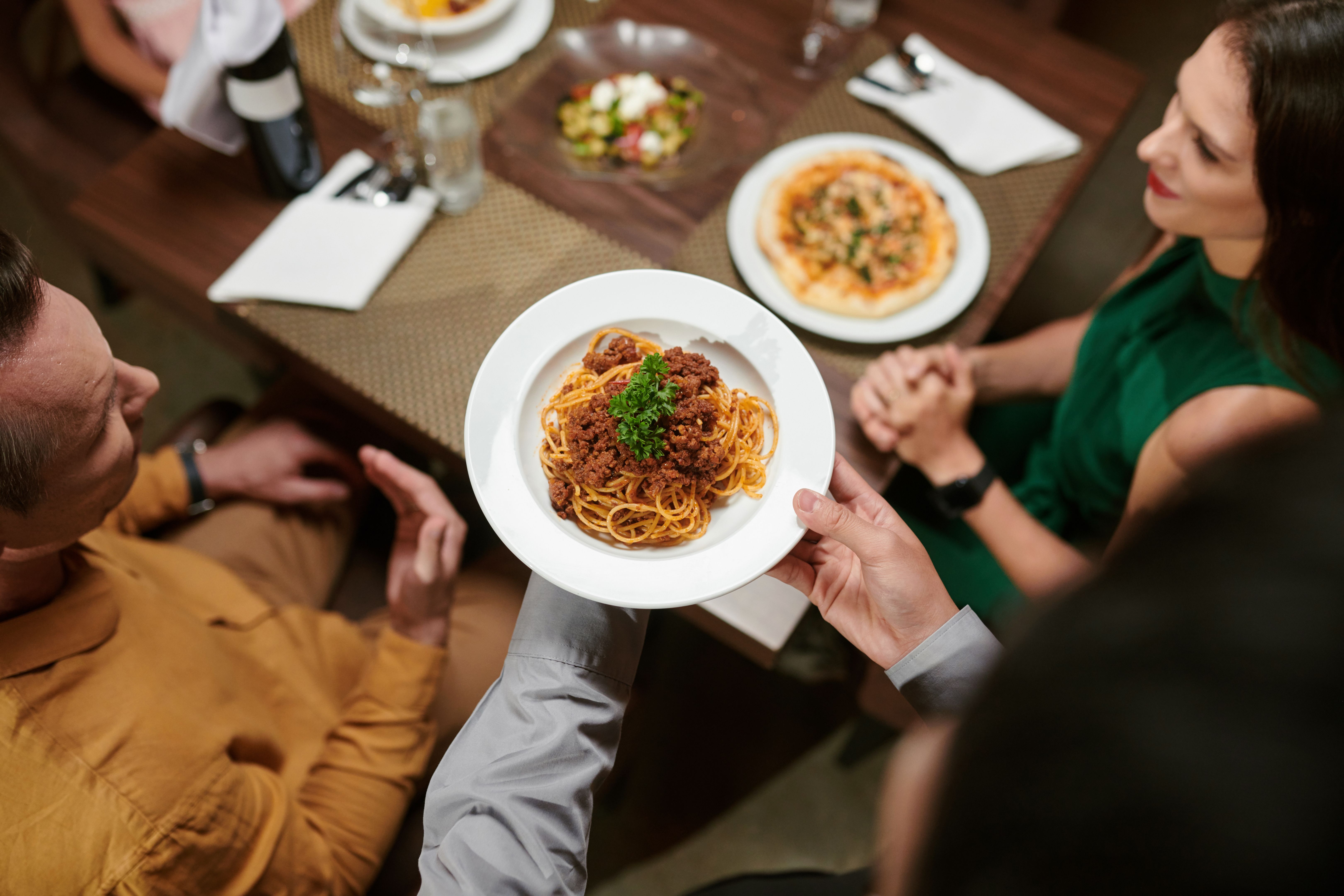 serving pasta
