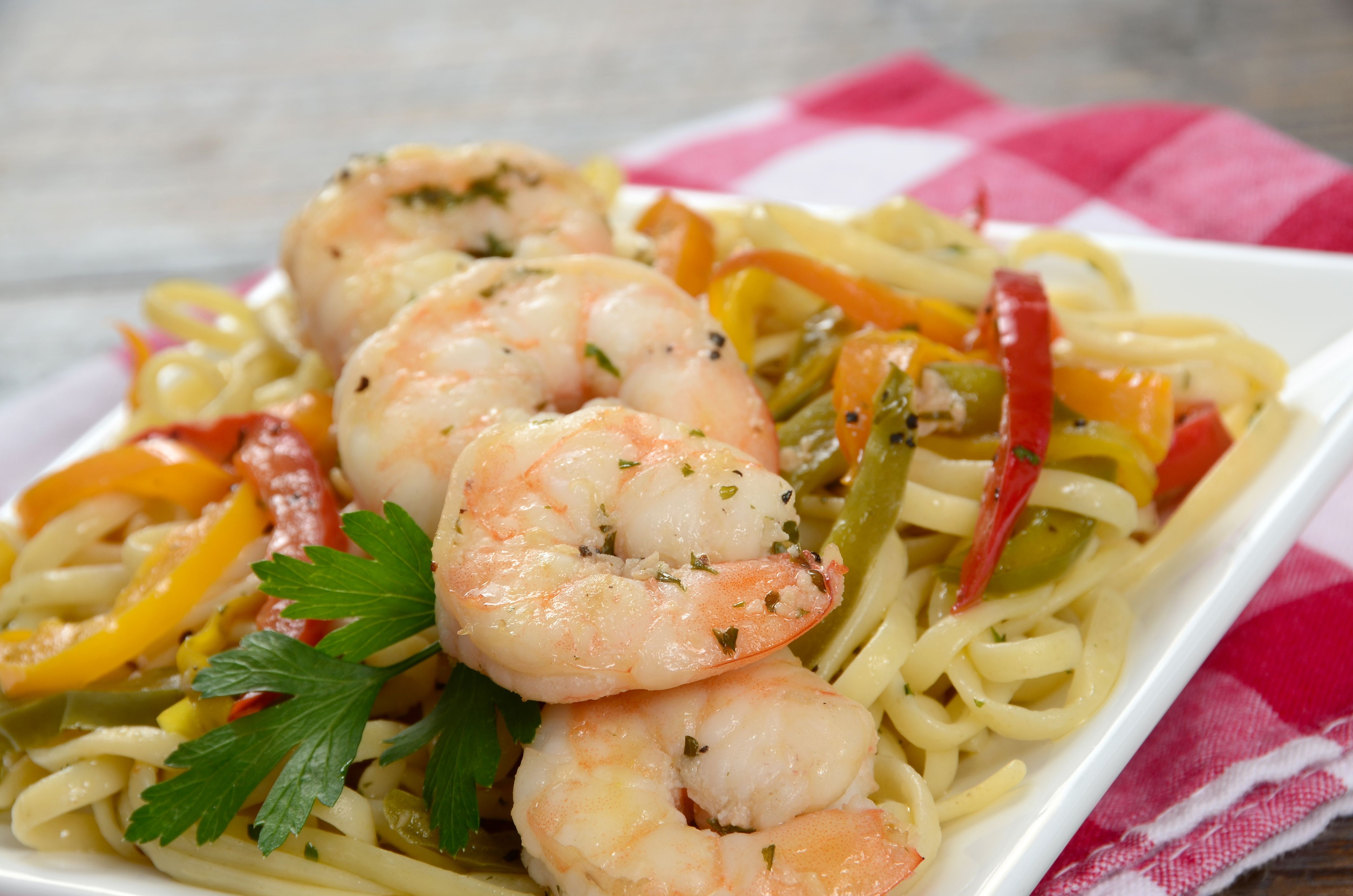 plated shrimp scampi