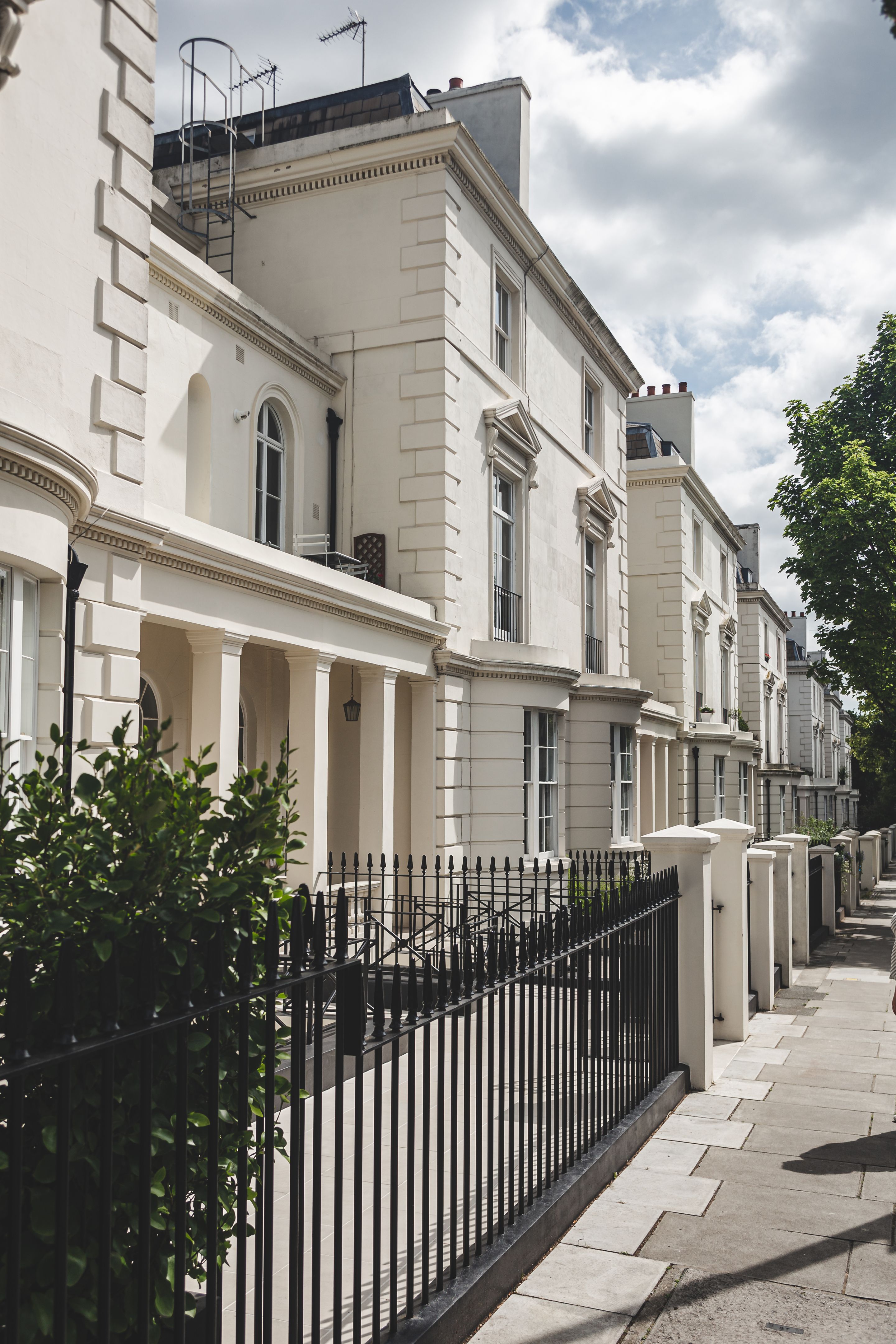 Terraced townhouses on Westbourne Terrace Road in Little Venice, London