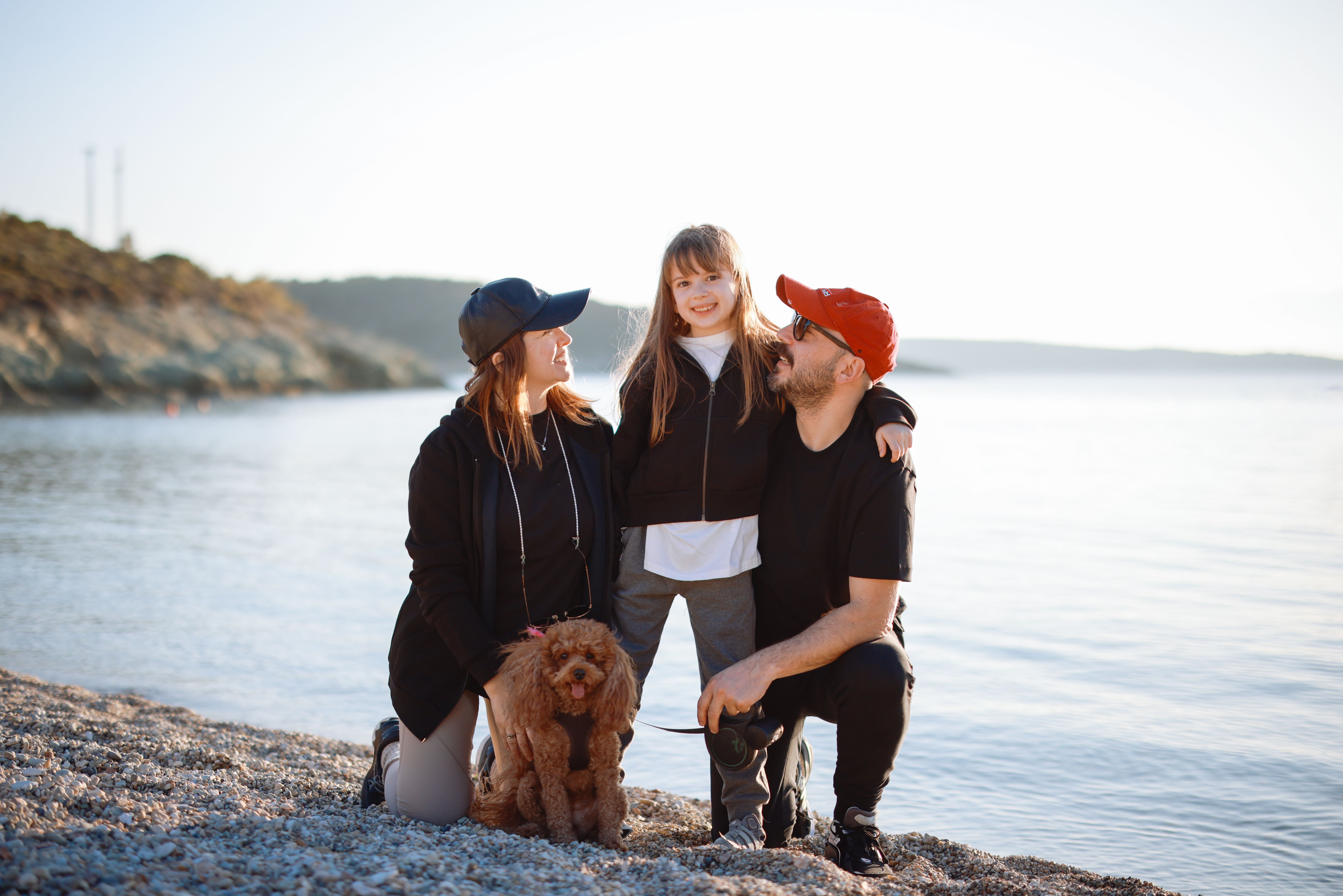 happy family with dog