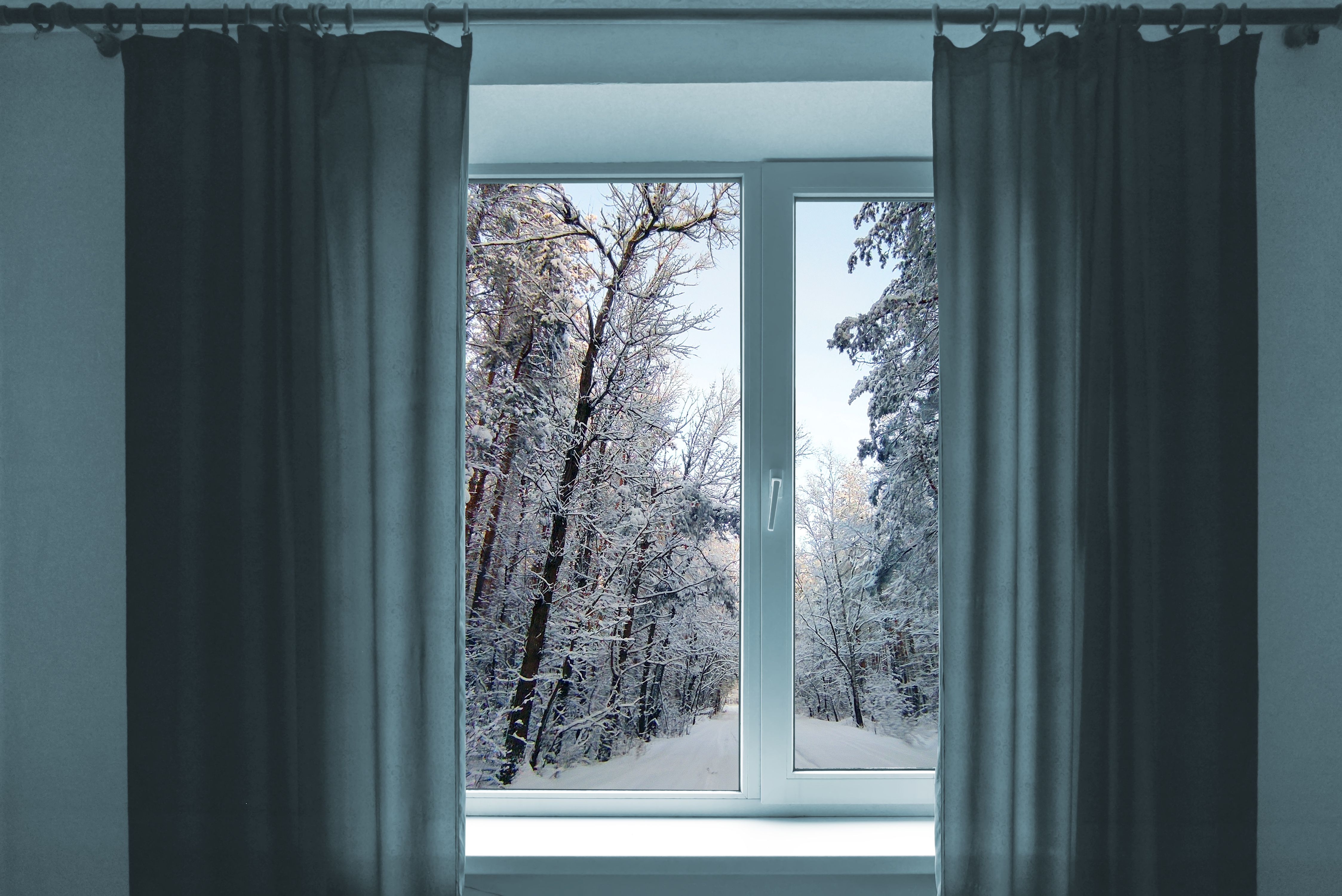 curtains windows winter