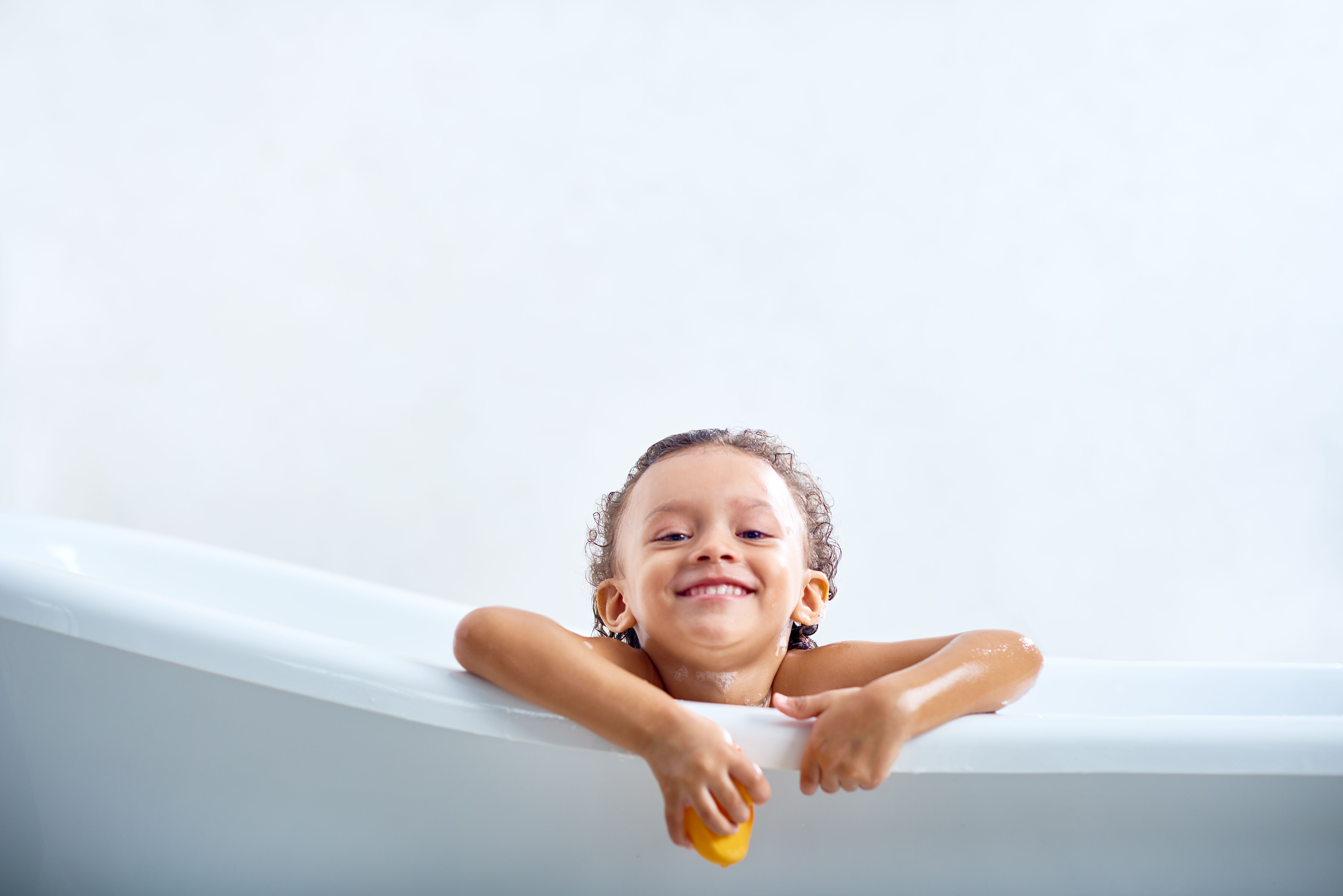 child in bathtub
