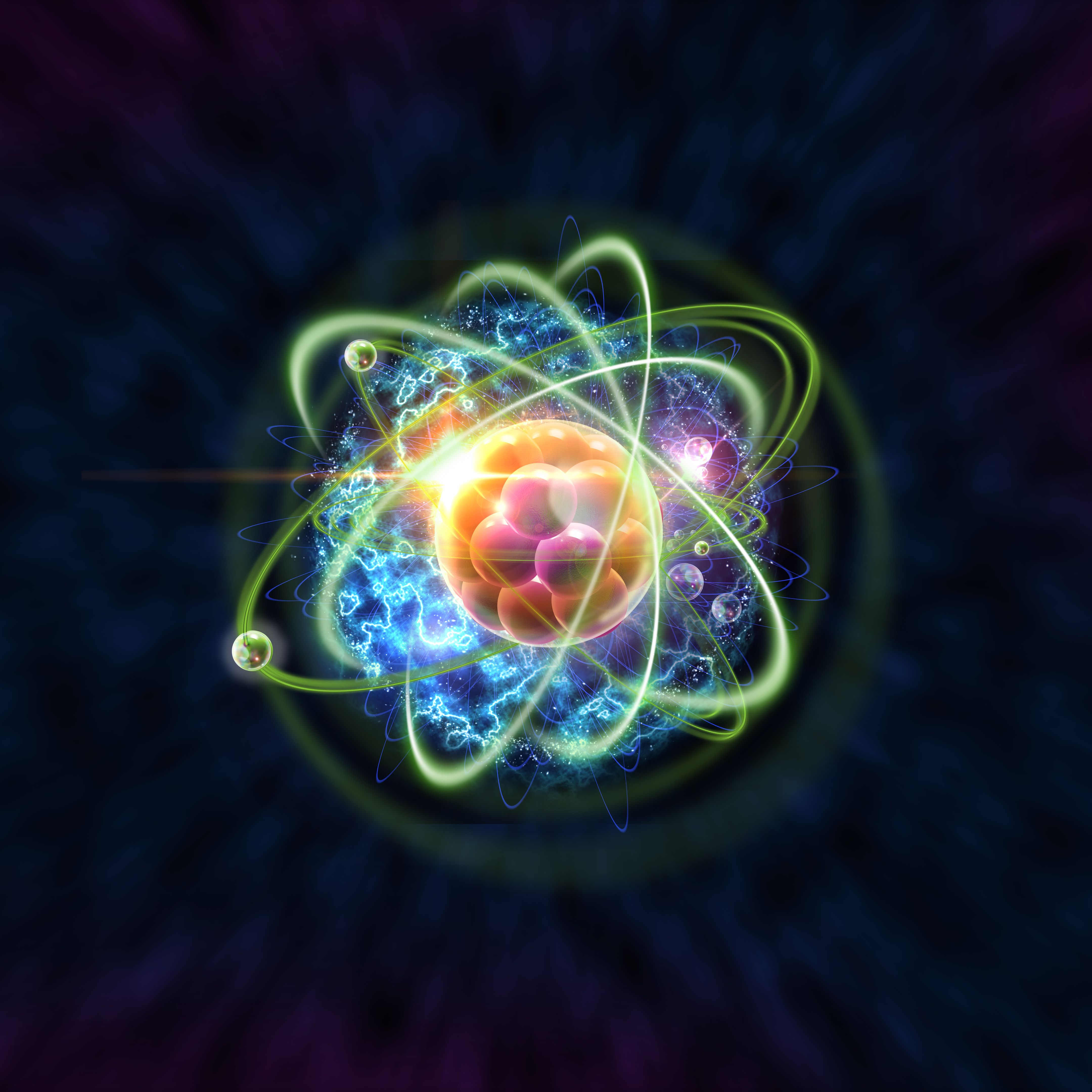 Atomic Particle 3D Illustration