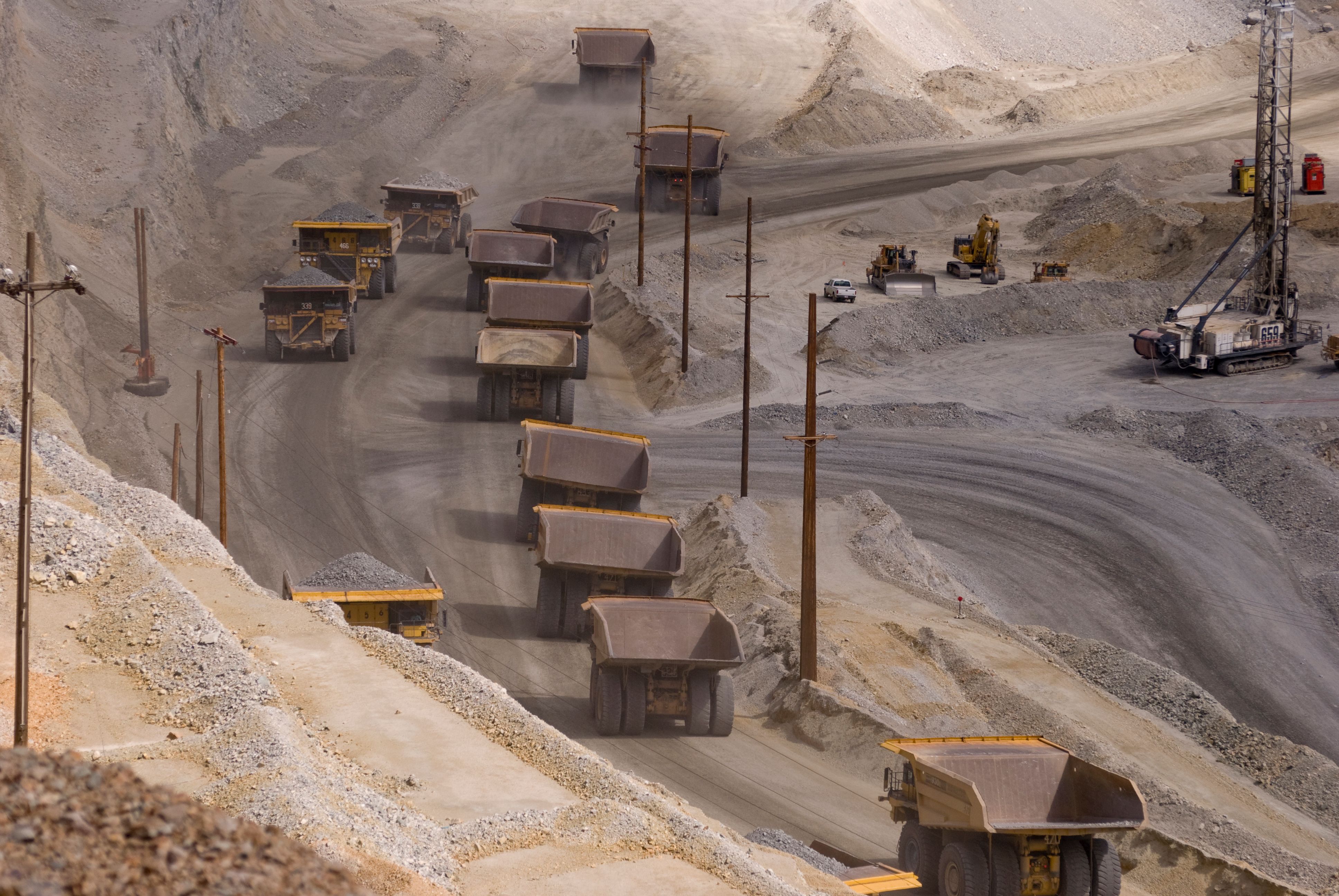 Very Big Trucks in a Copper Mine