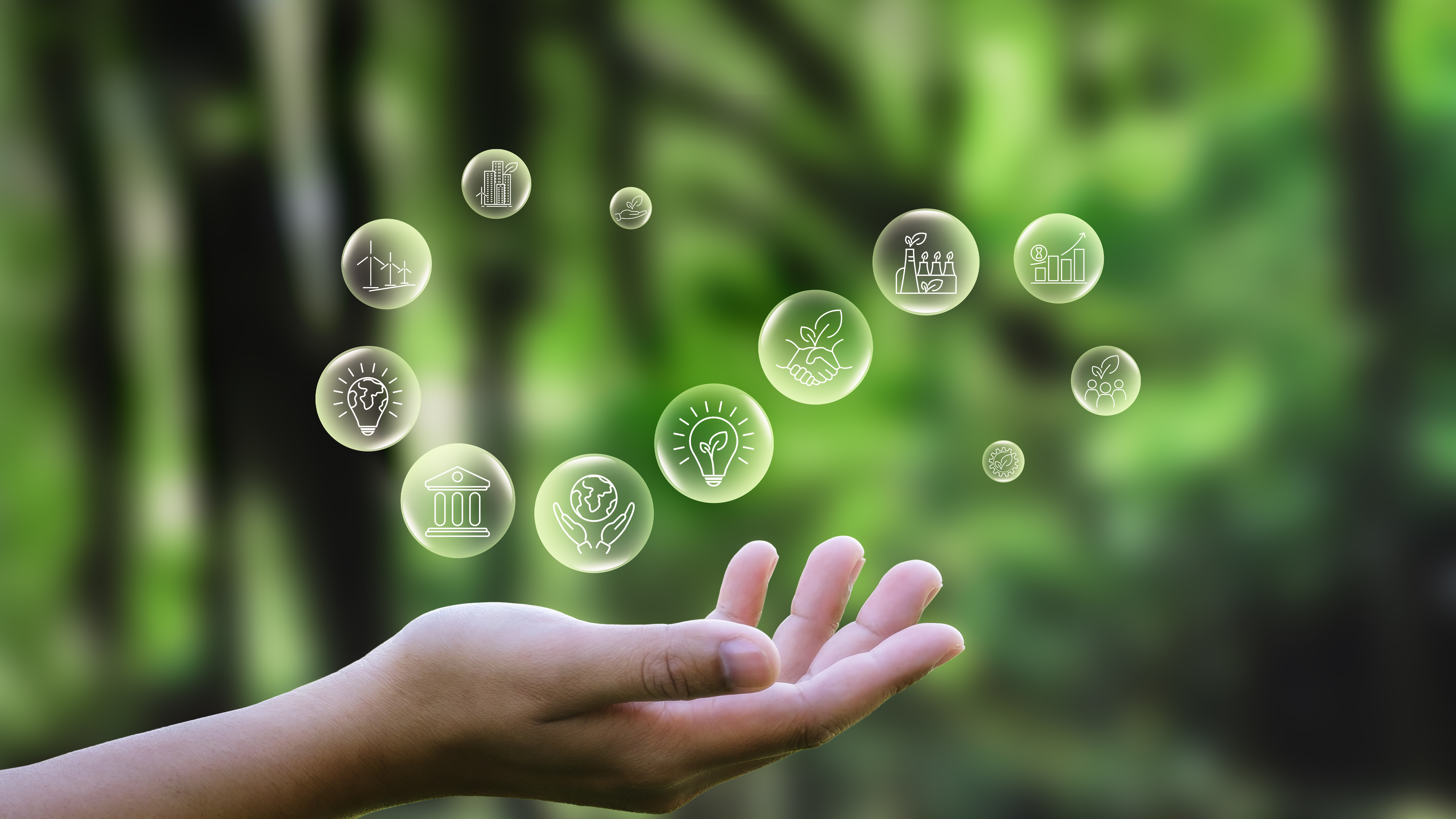 Illustration for environmental concept Green business or investment An endless circular economy The icon on the infinity symbol has a green background. Illustration for environmental concept Green business or investment An endless circular economy The icon on the infinity symbol has a green background.