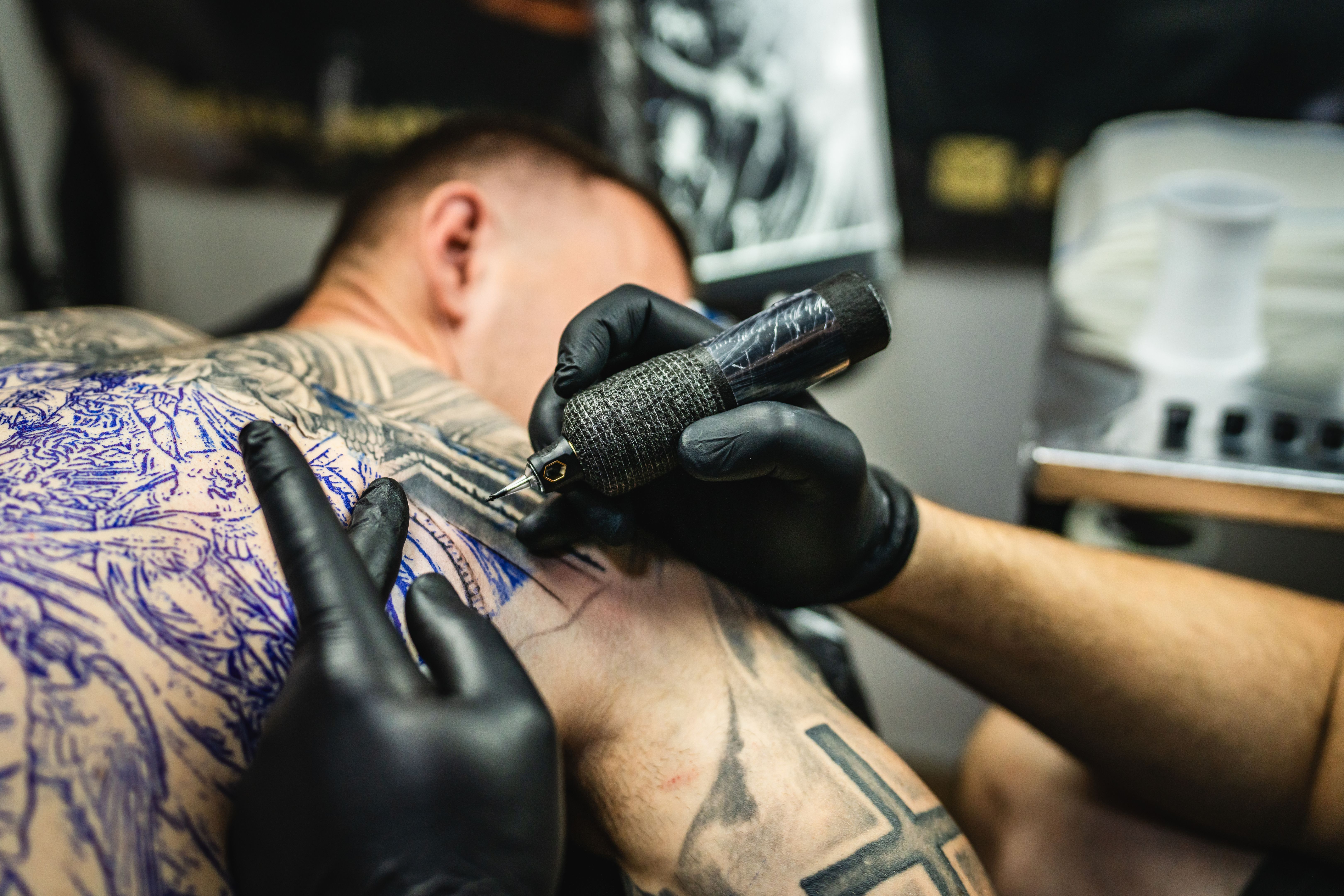 black and gray tattoo