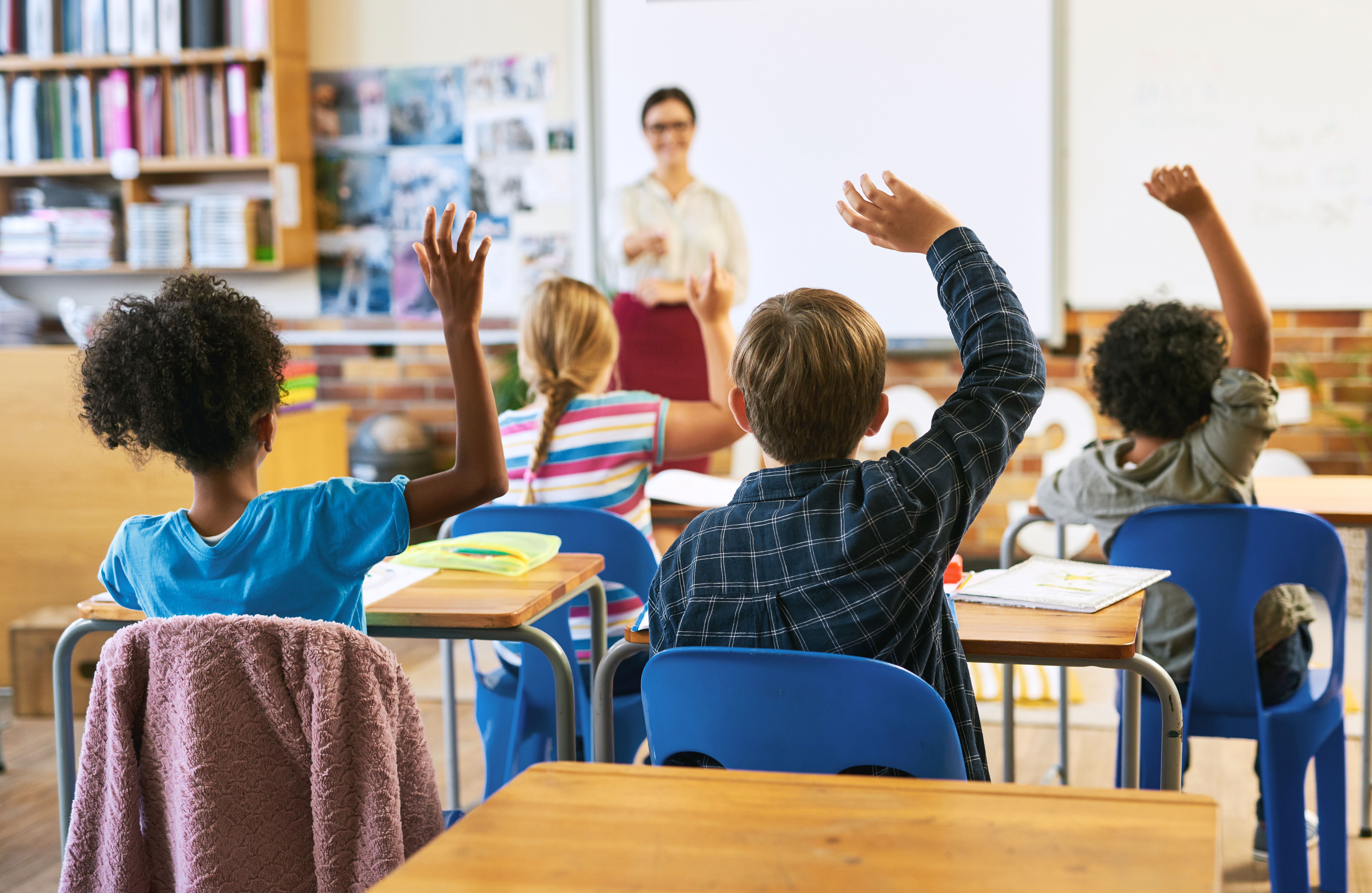 students learning