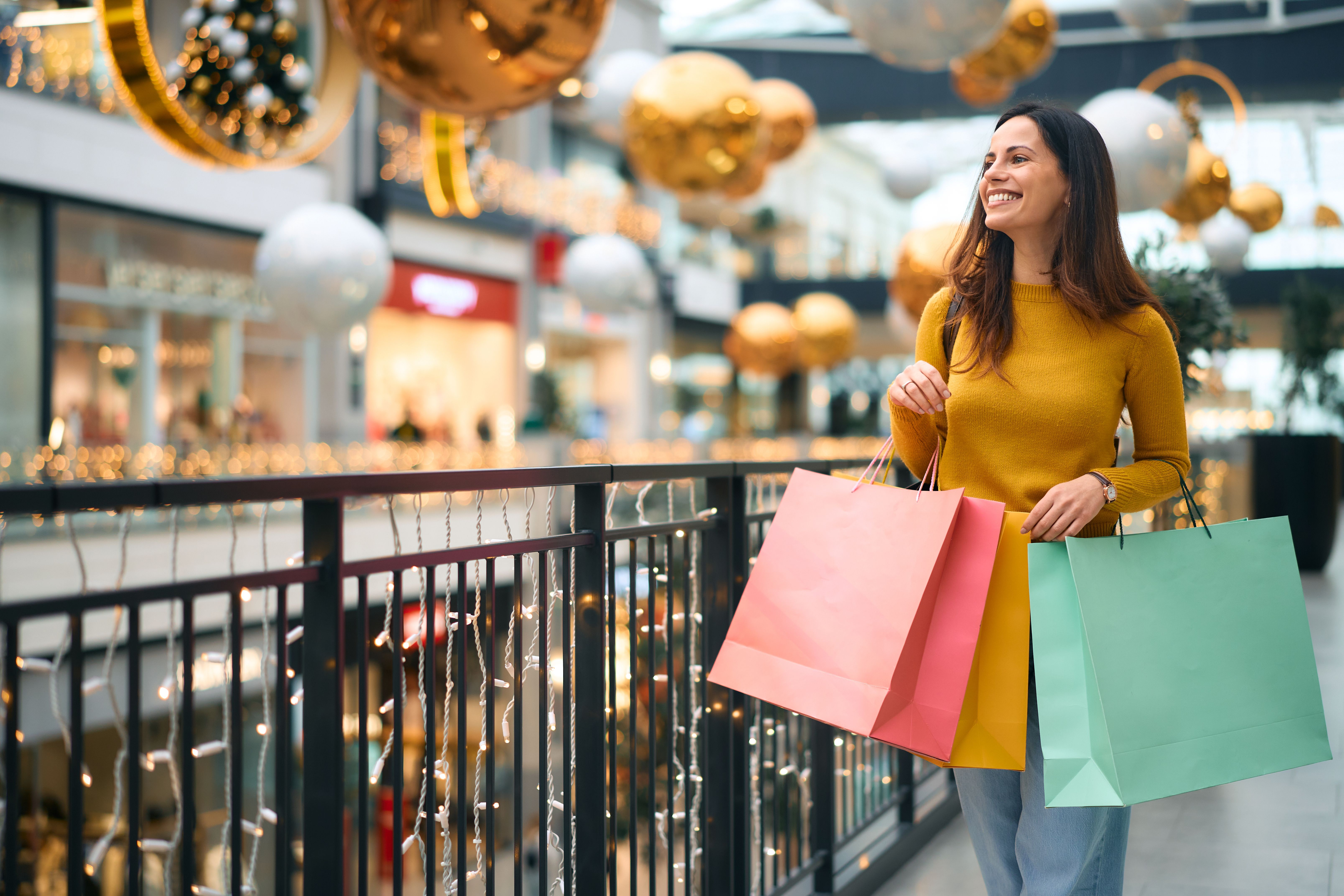 happy customer shopping