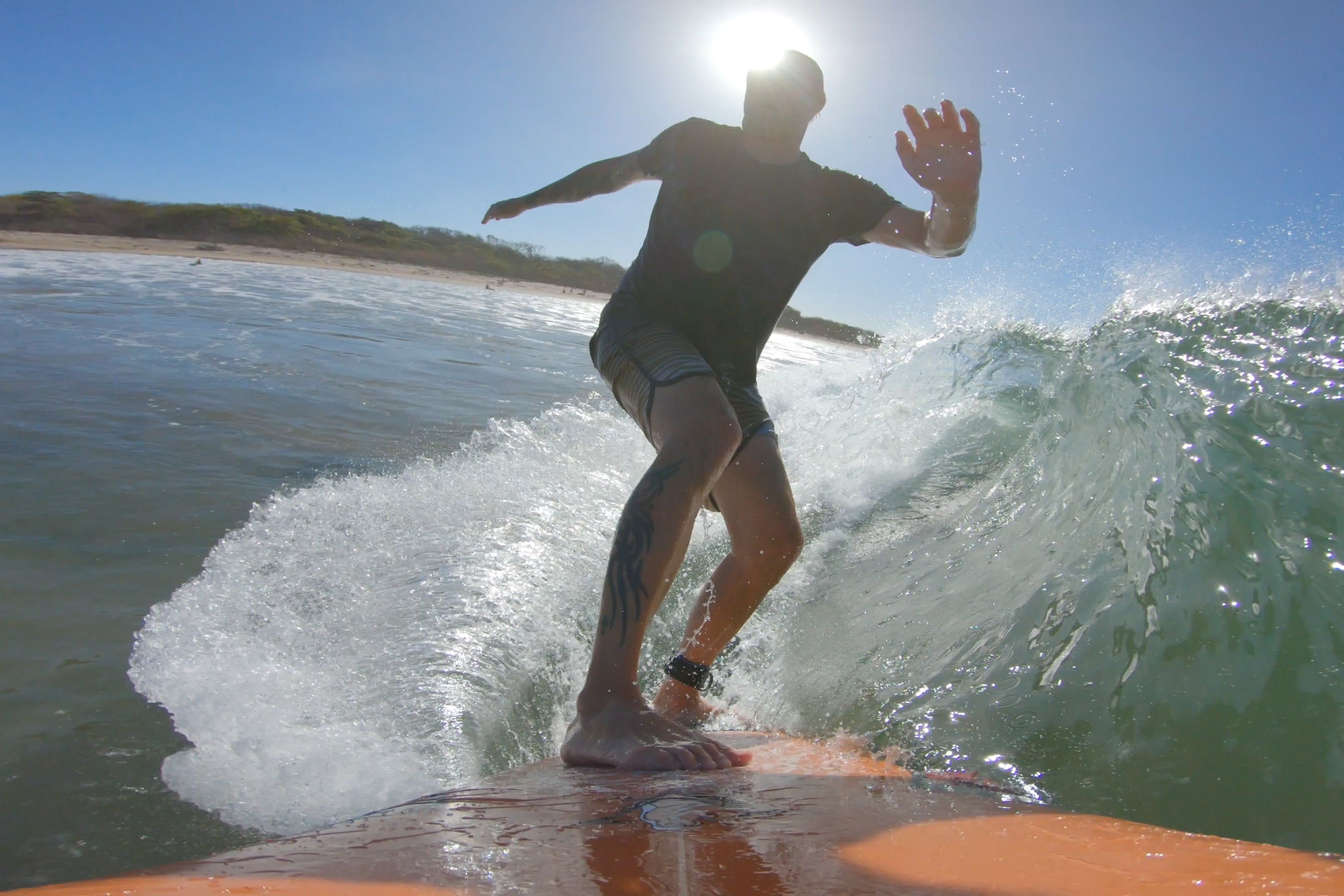 Surfer Hitting the Lip in Costa Rica