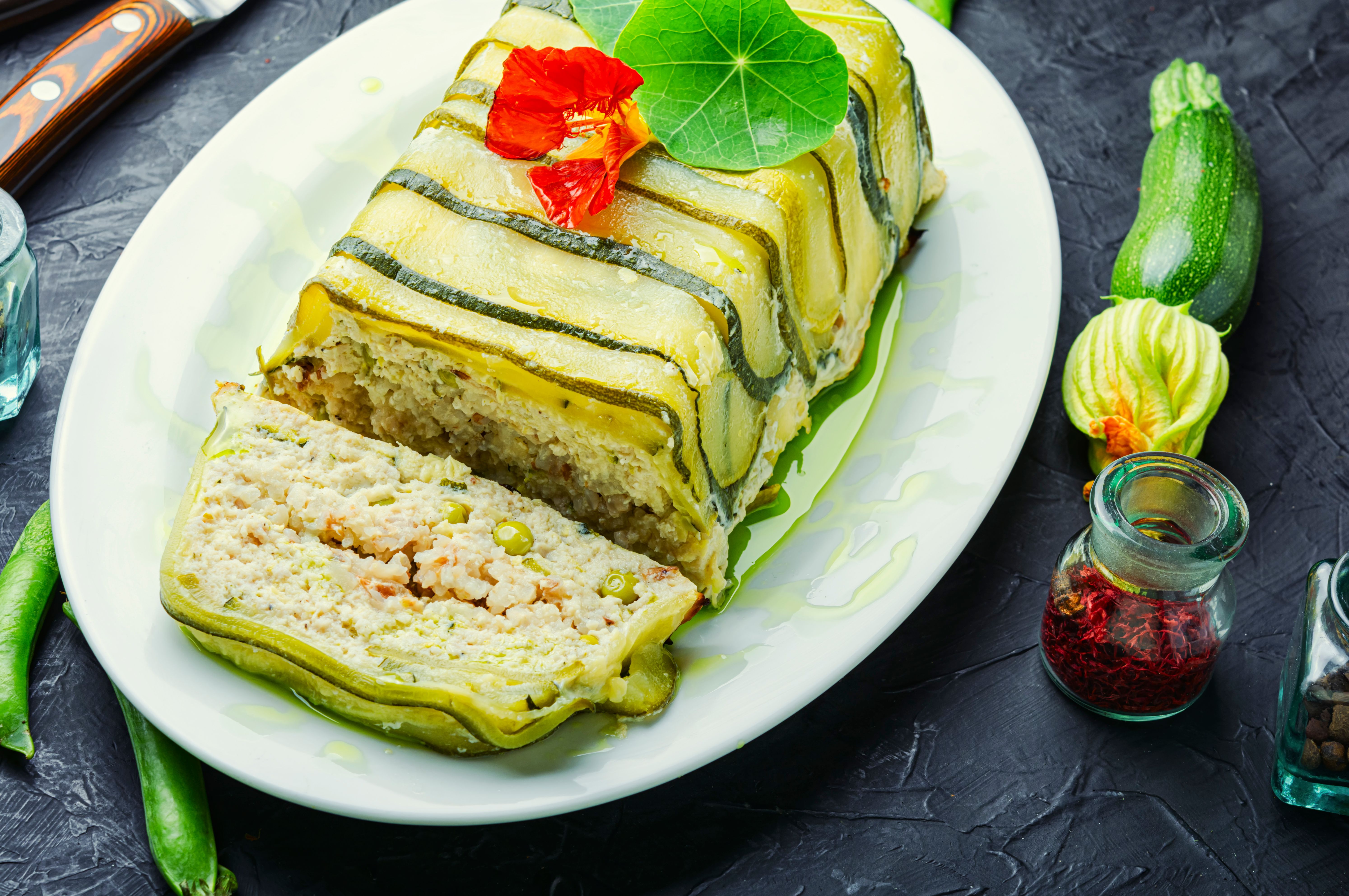 serving zucchini terrine