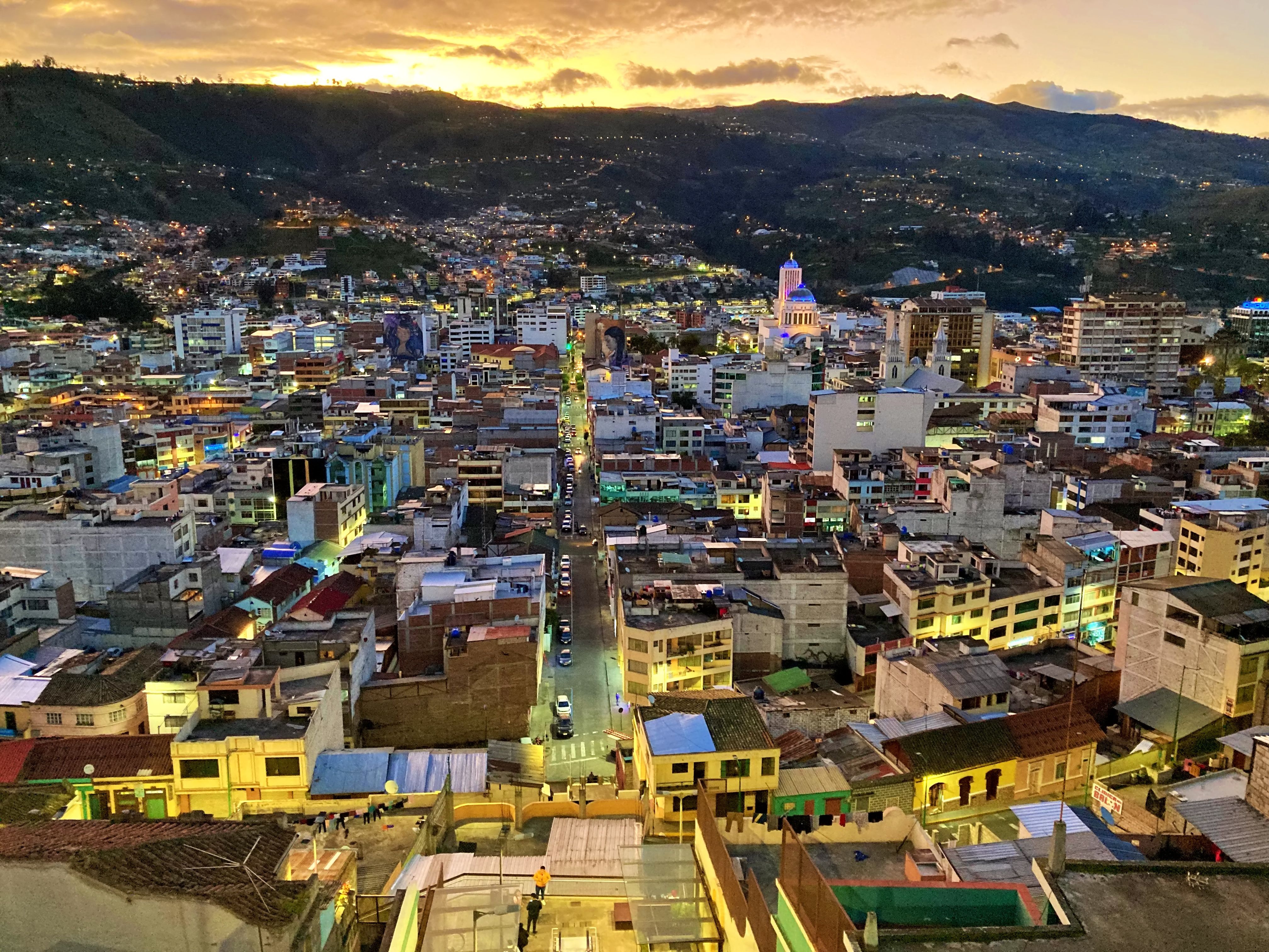 Panorama of Ambato night view of city Panorama of Ambato night view of city