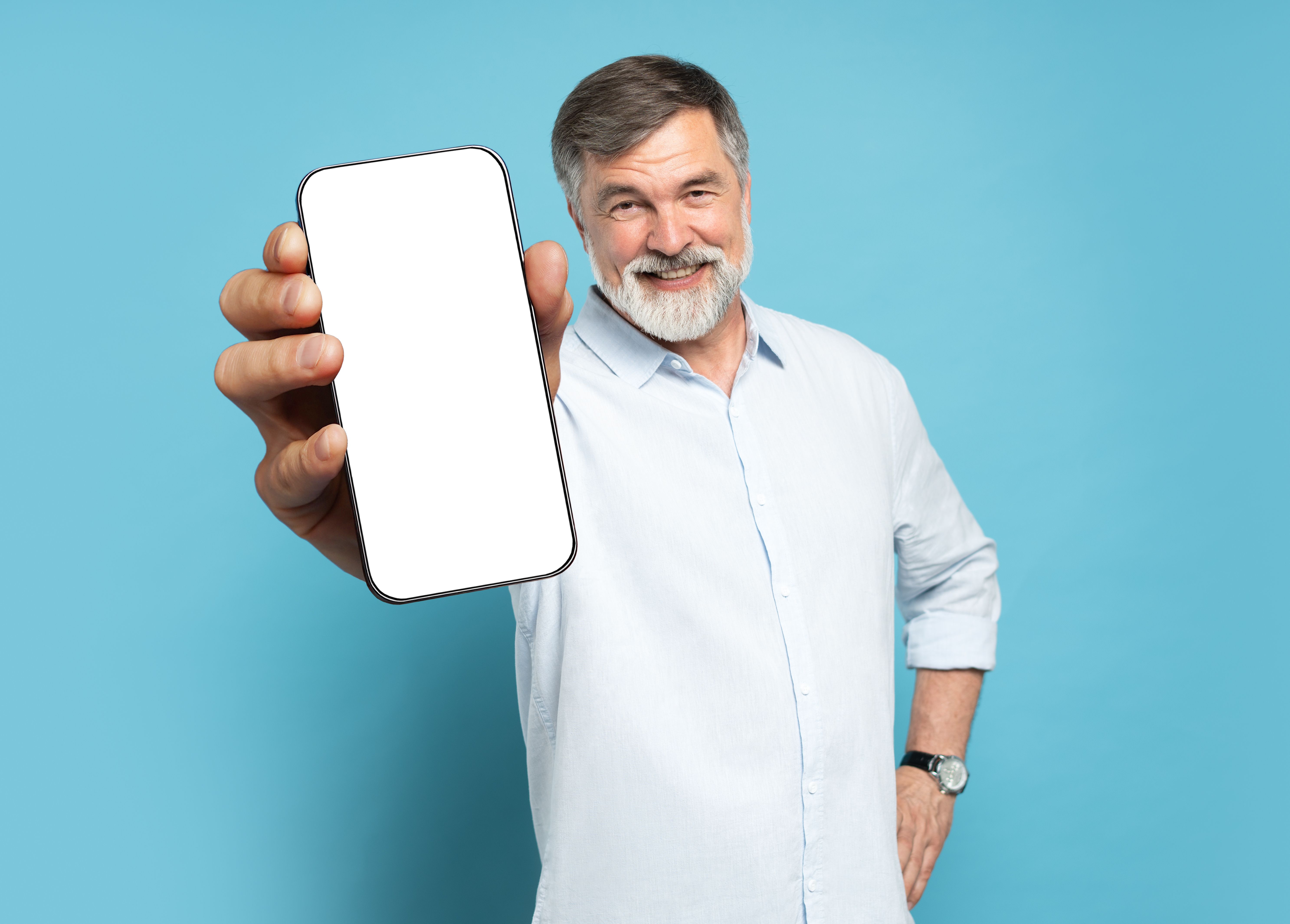 senior using smartphone