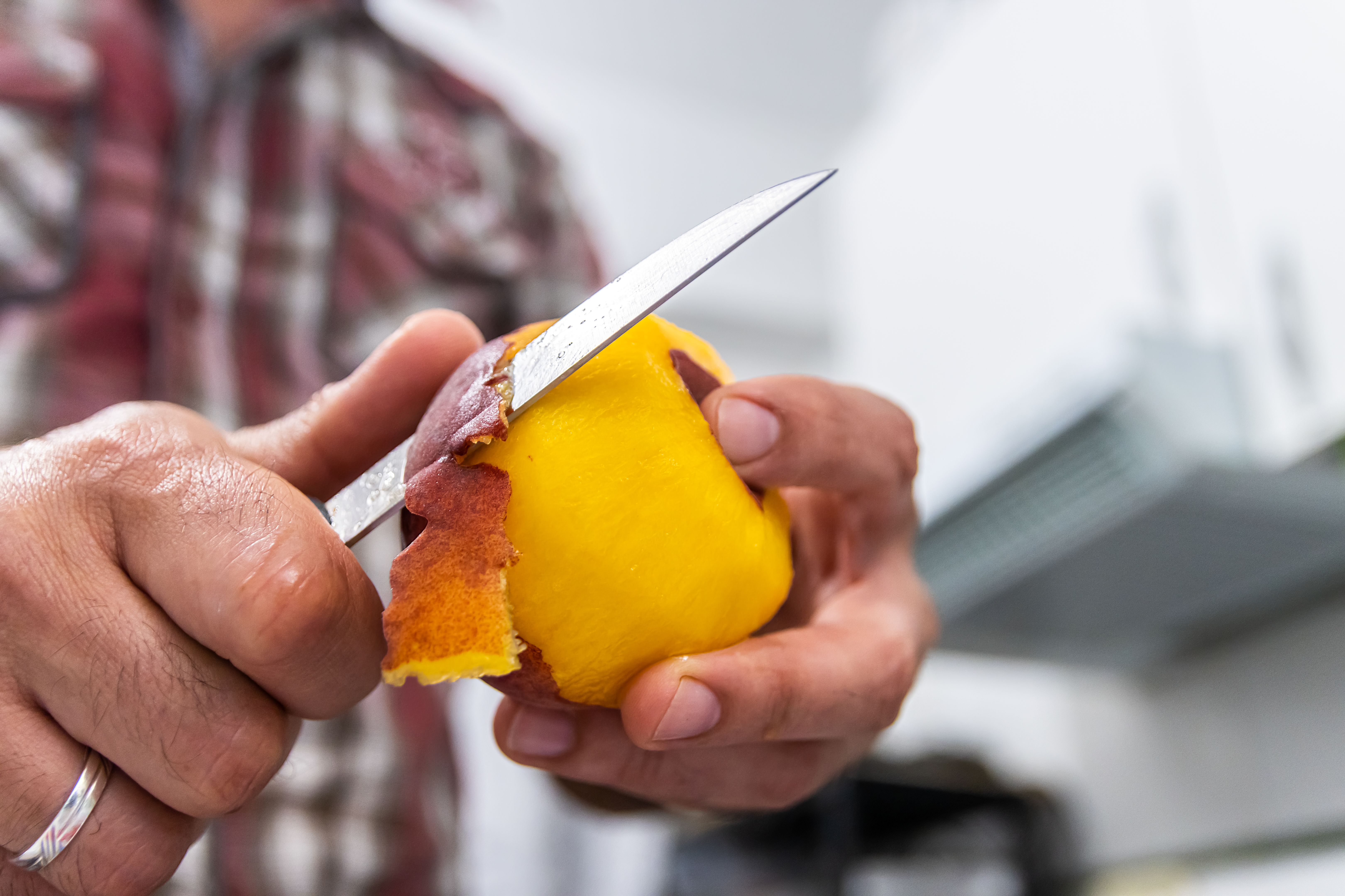 peeling peaches