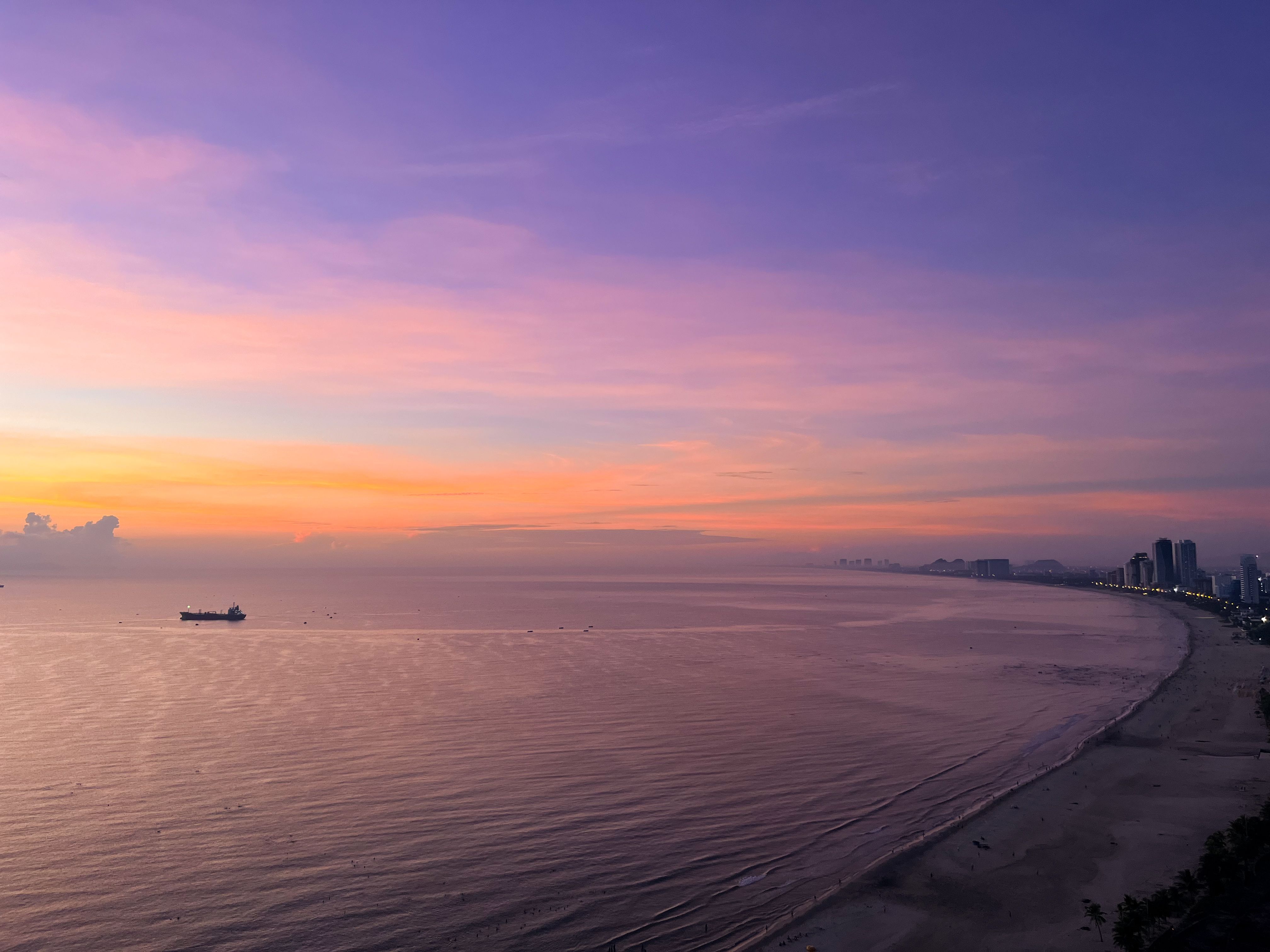 Sunset over My Khe Beach in Da Nang Sunset over My Khe Beach in Da Nang
