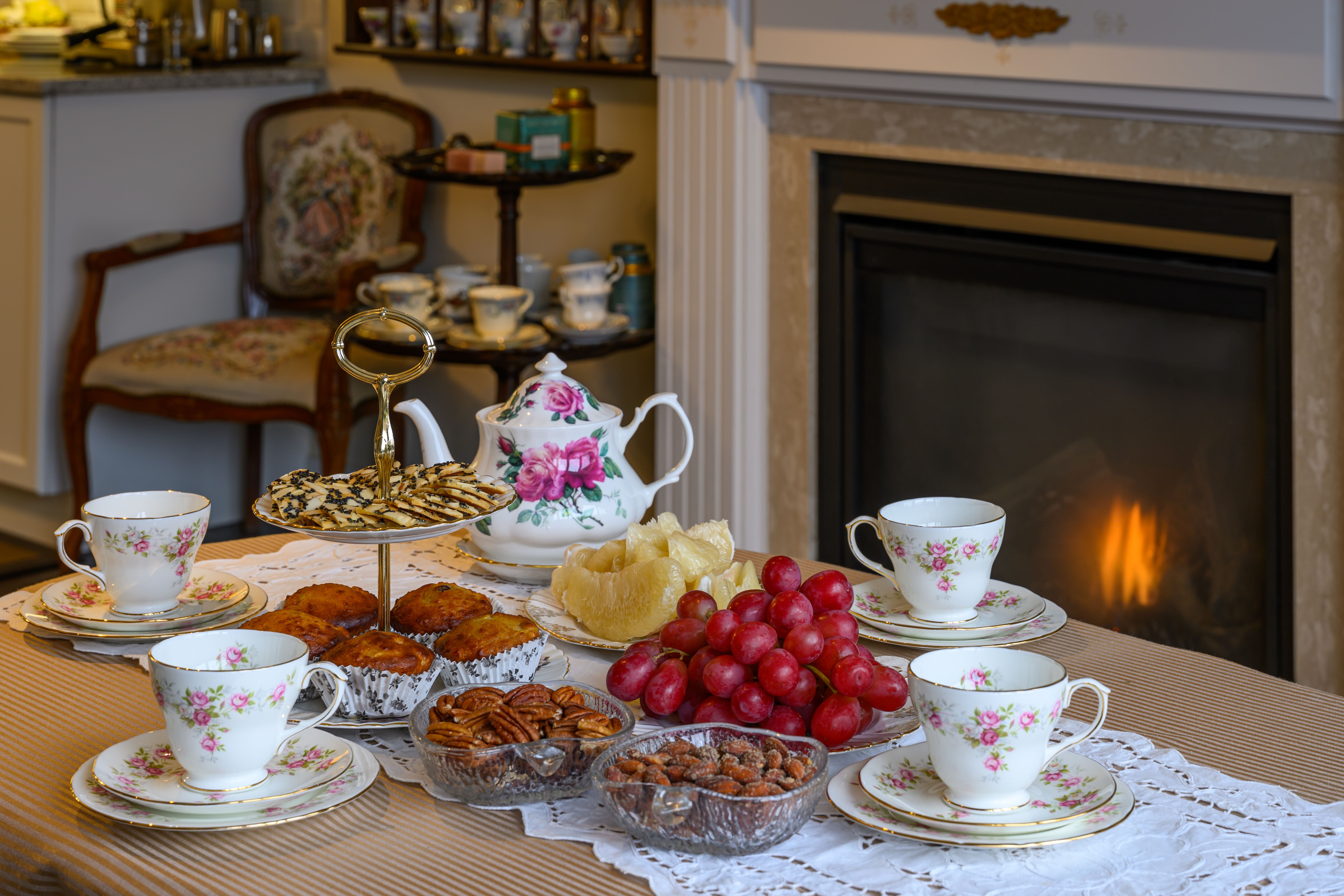 elegant tea setup
