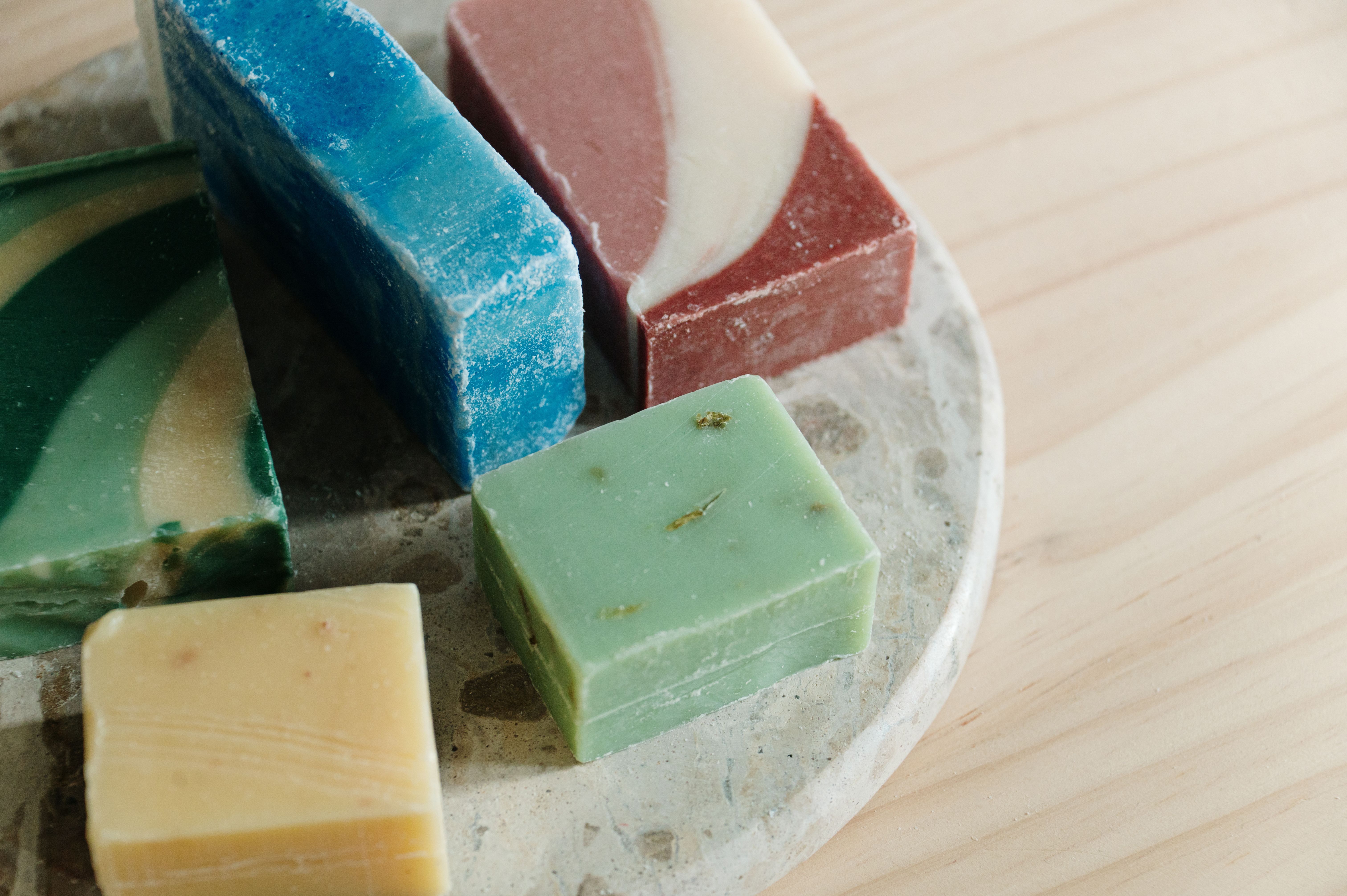 Colorful handcrafted soap