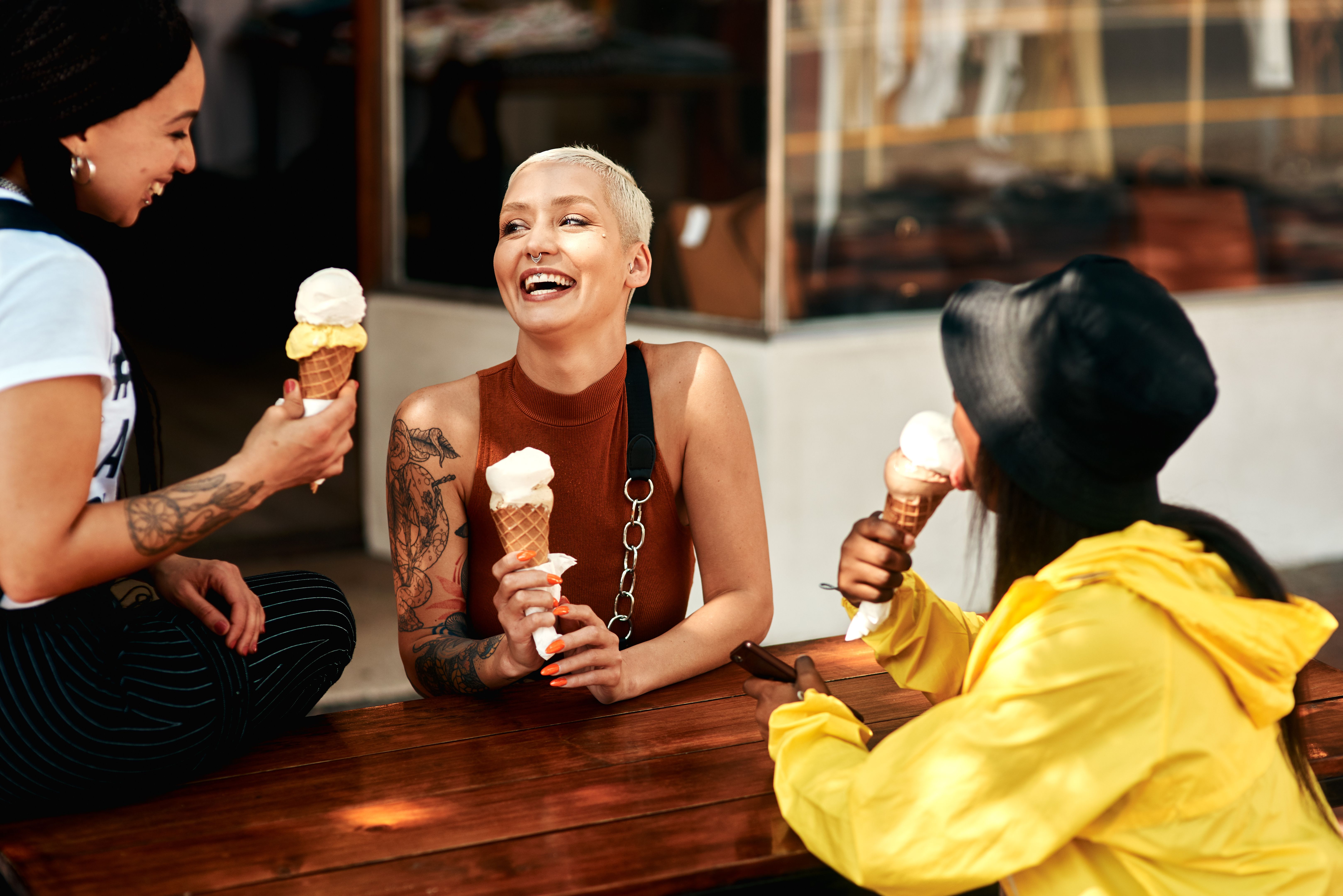 happy customers ice cream