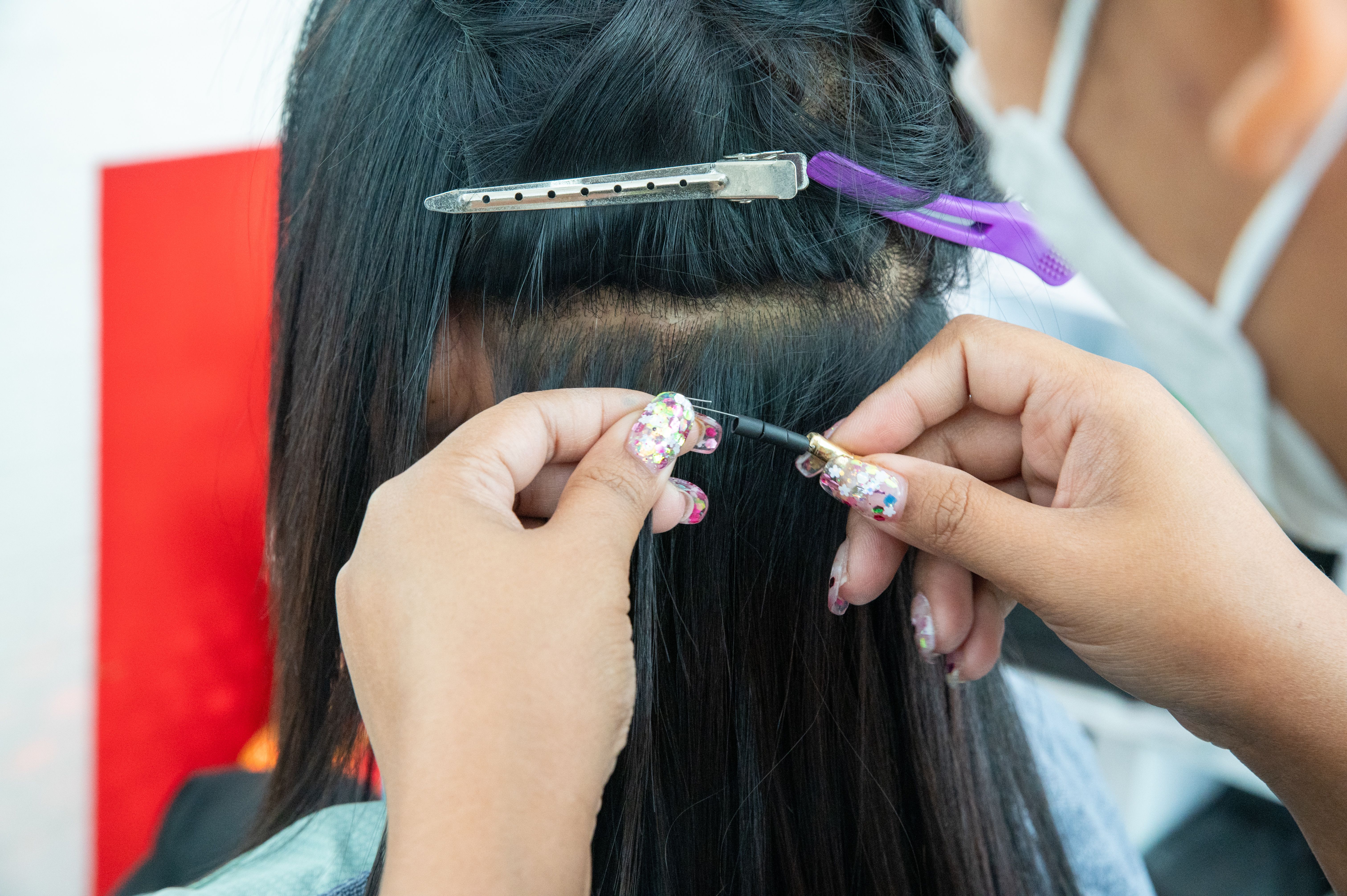 sew-in hair extensions