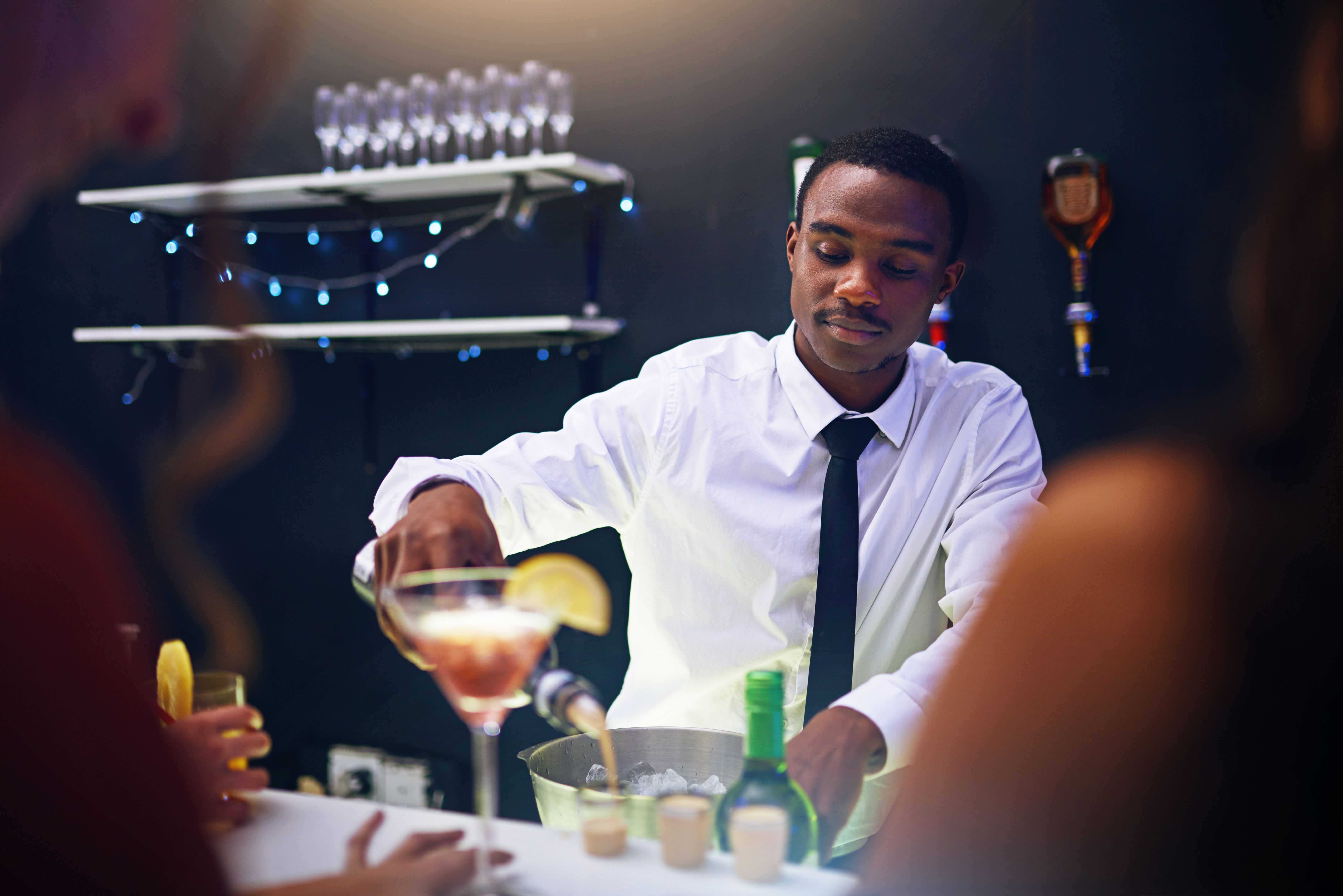 bartender serving drinks