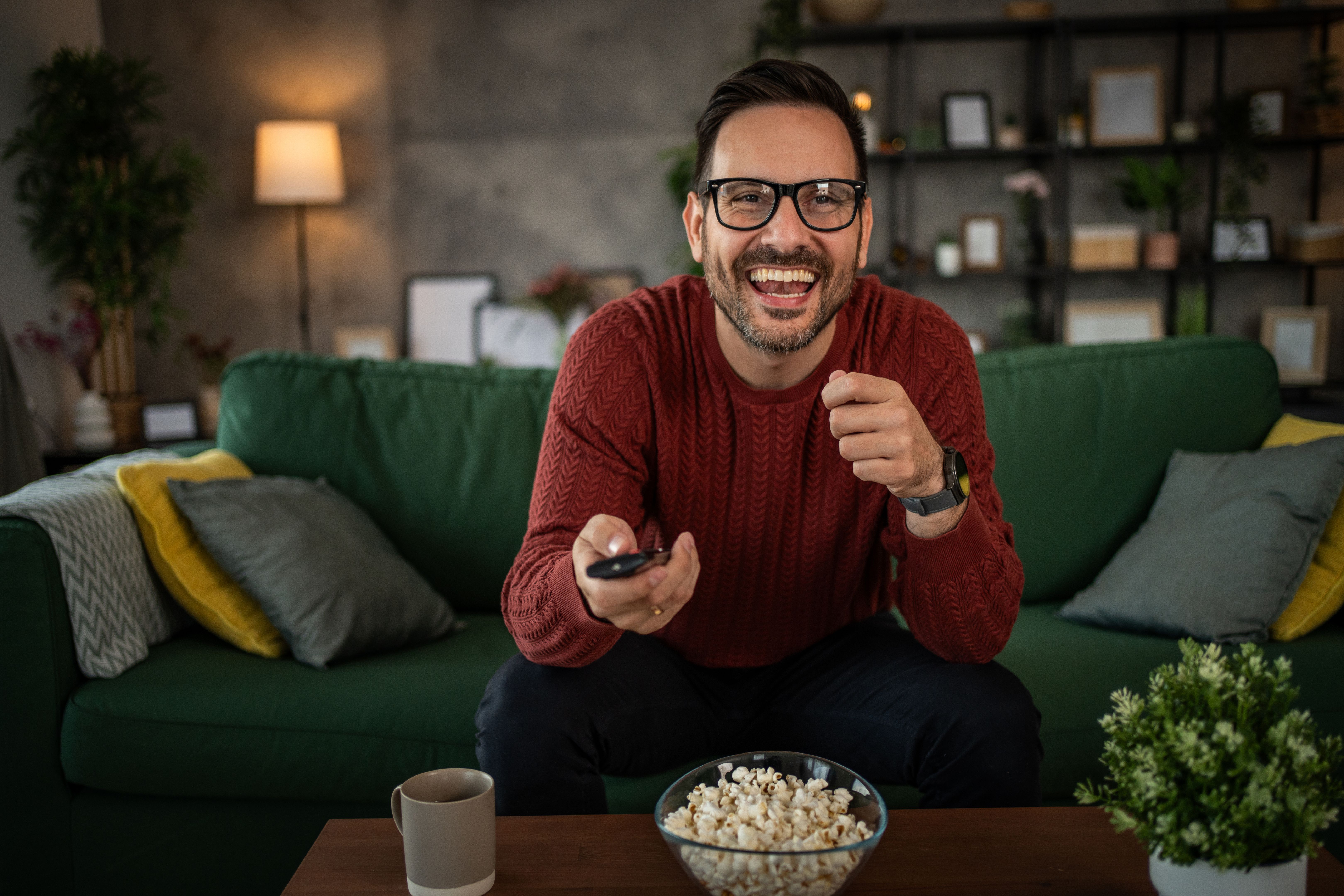 watching tv comfortably