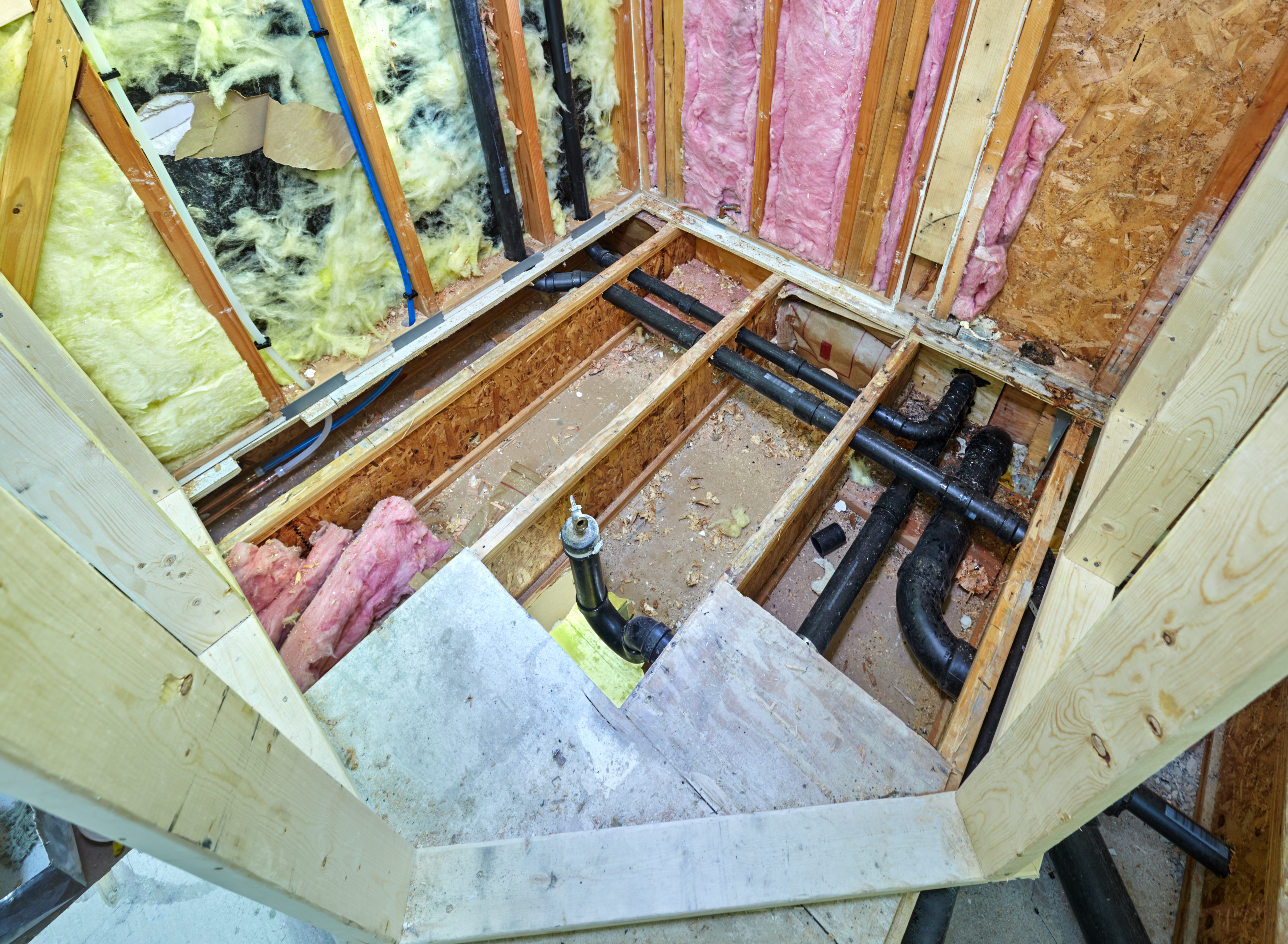 Plumbing rough in for shower