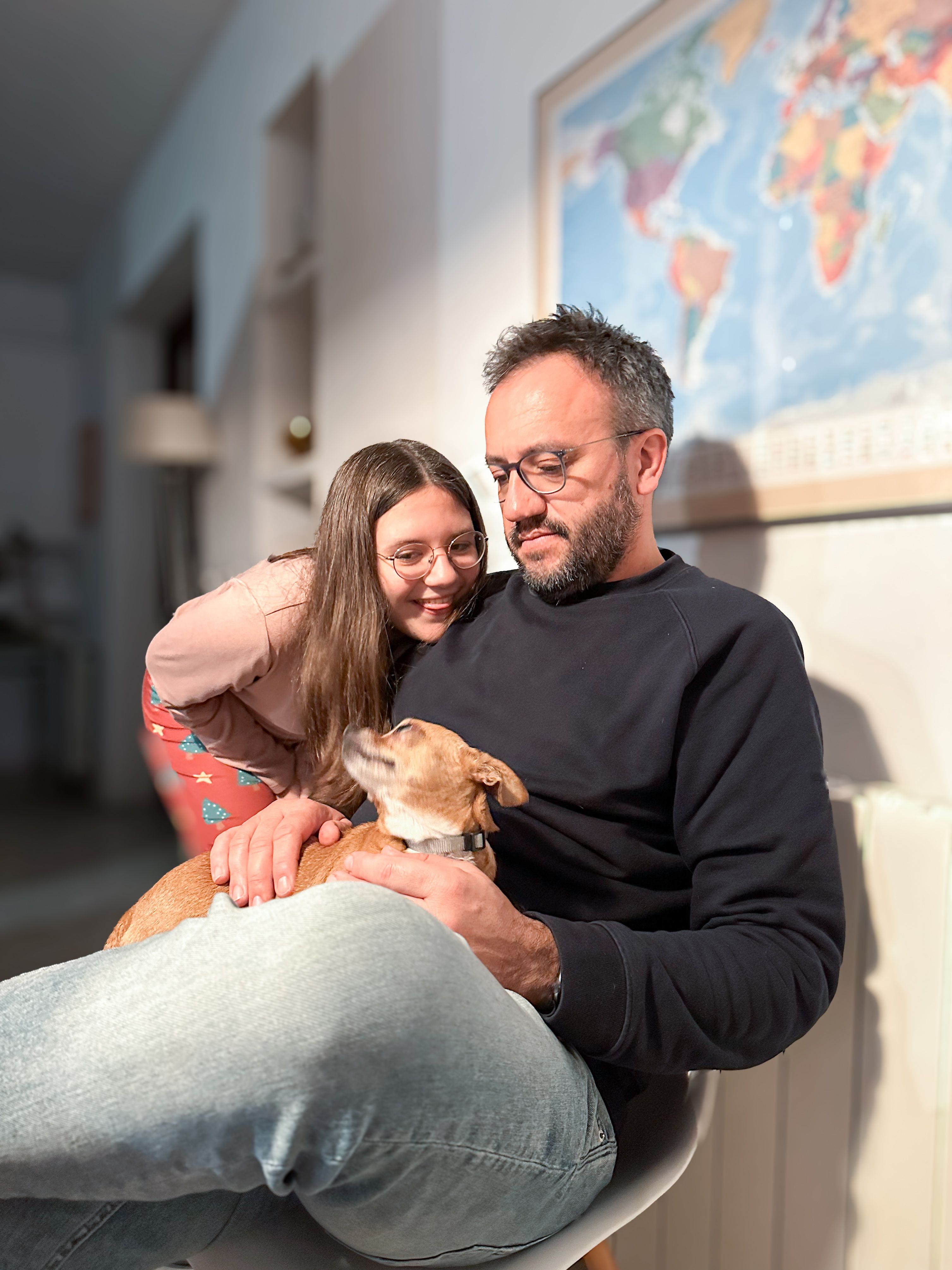 family with chihuahua