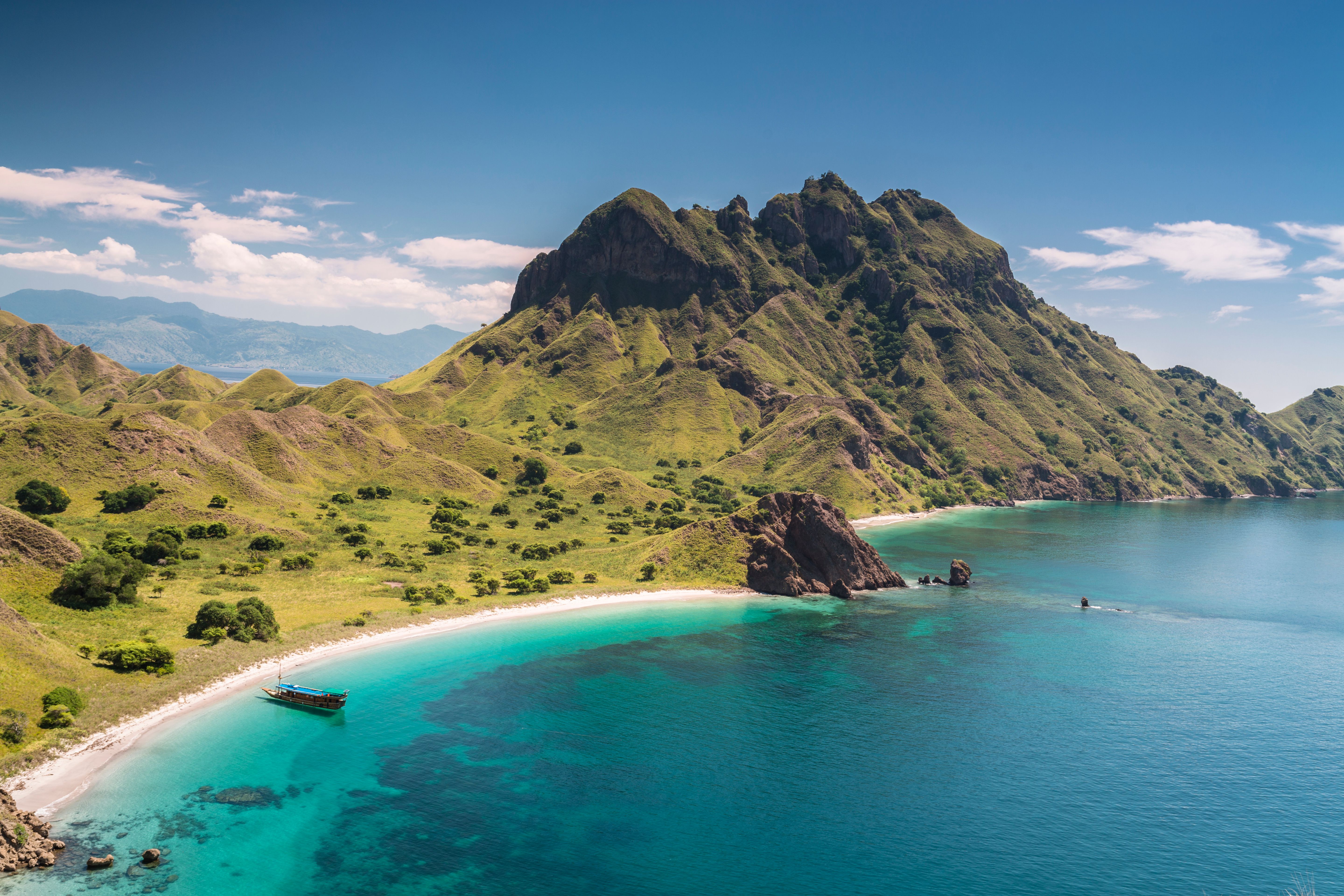 Beach bay in Komodo National Park in Indonesia