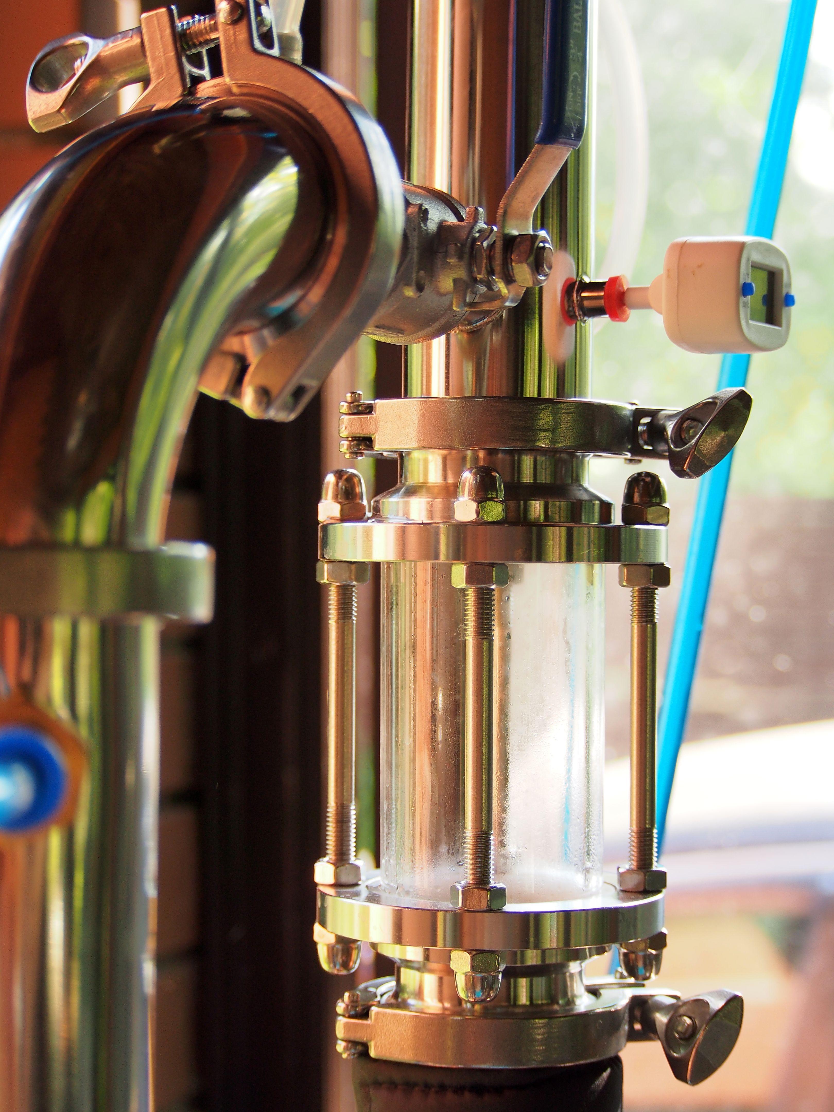 Details of the alembic, close-up.