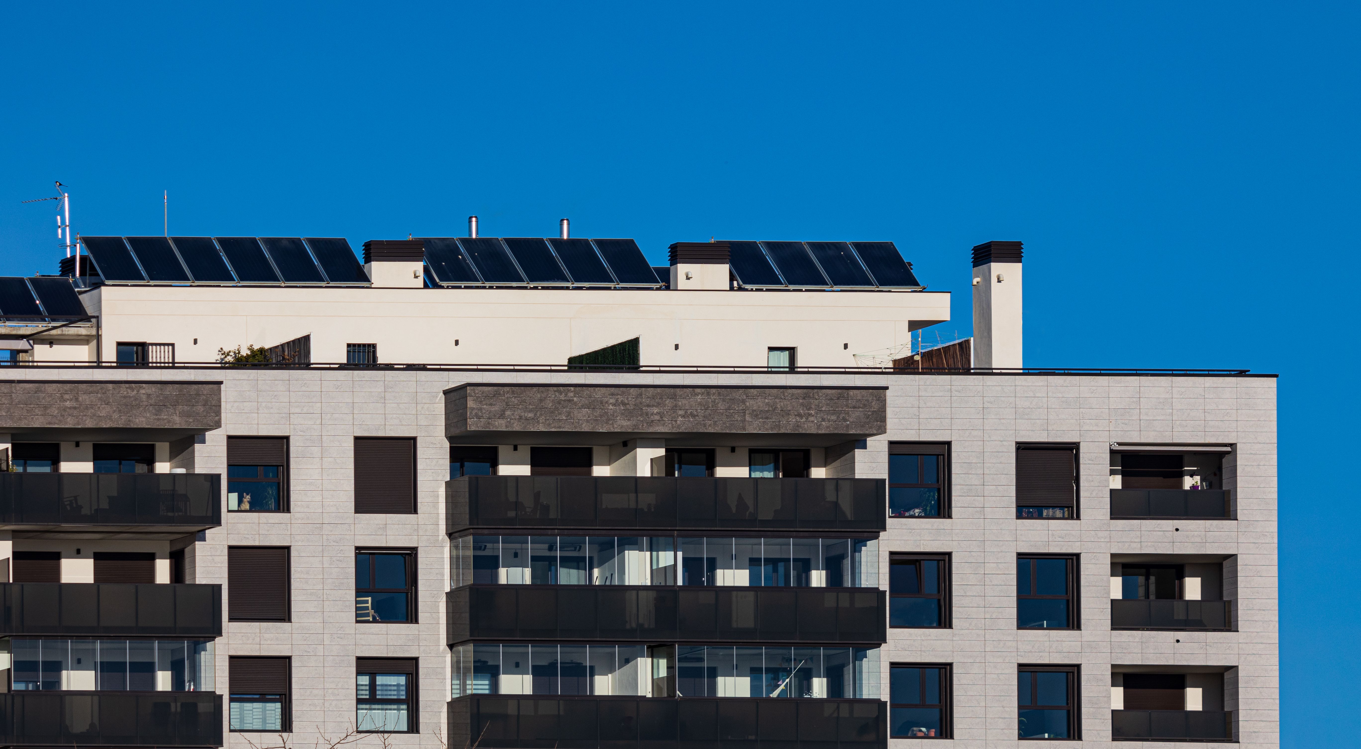 solar panels on building
