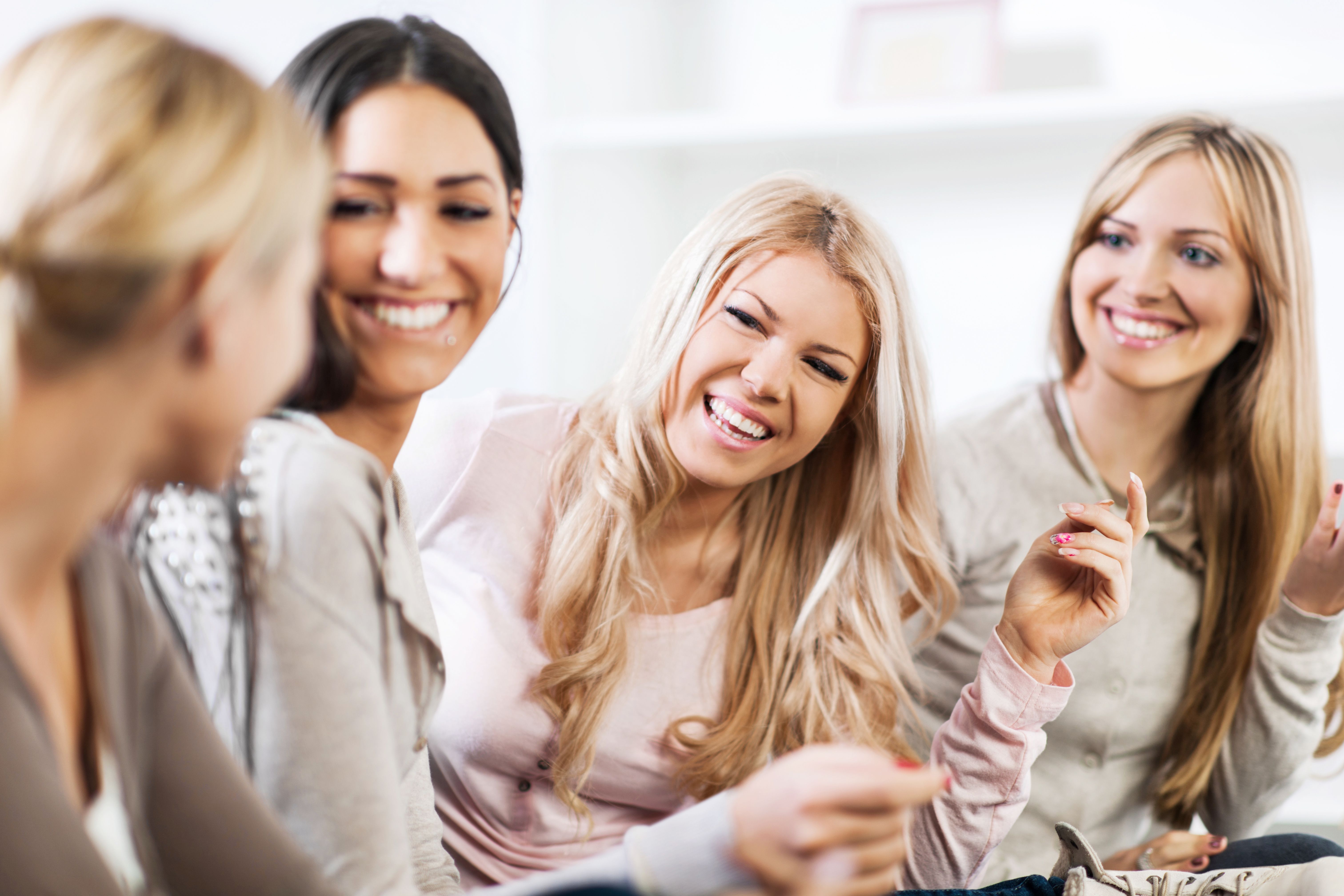 Female friends communicating.