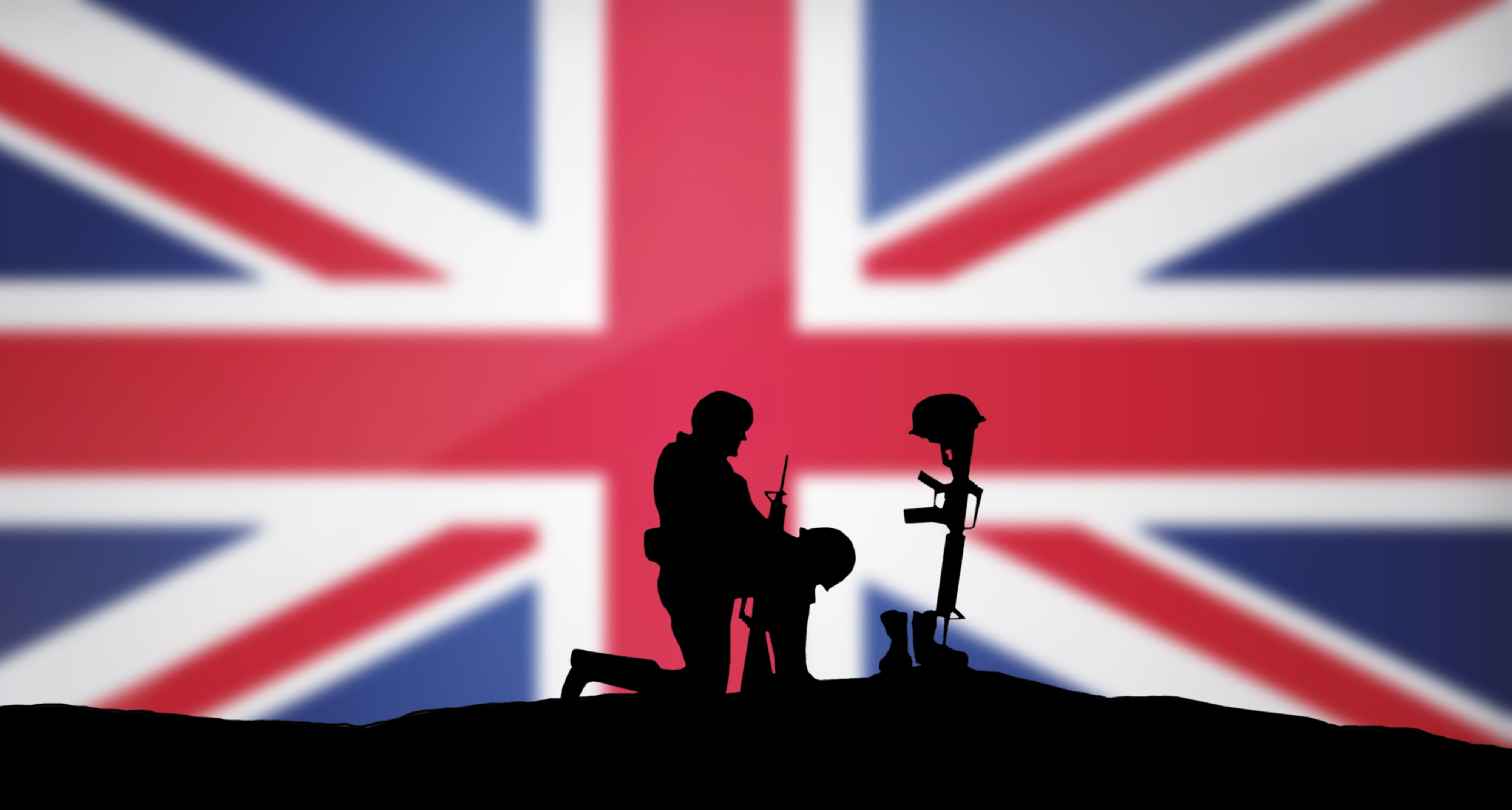 Remenbrance Day Soldier and British Flag
