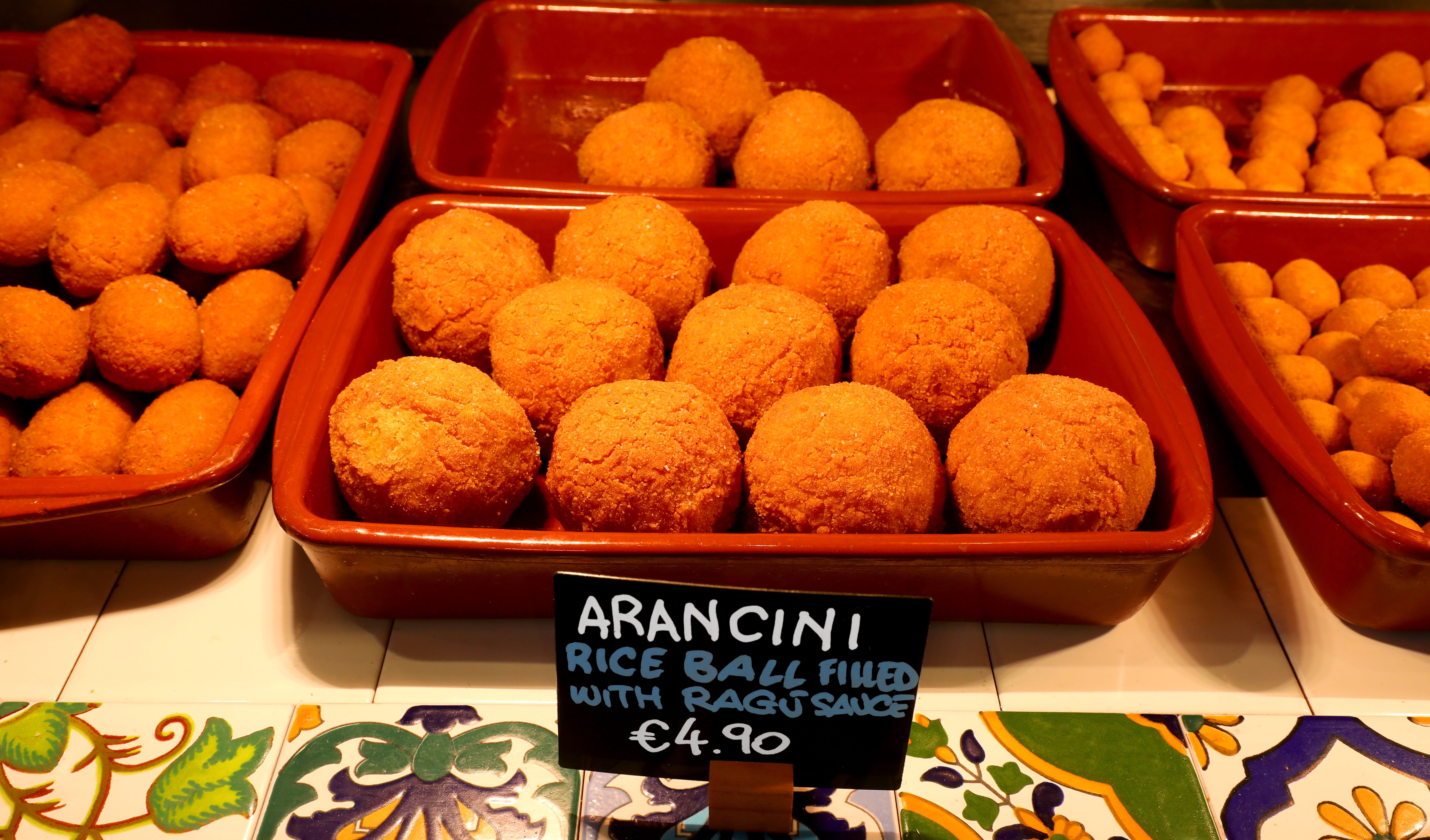 fried rice balls called Arancini the typical dish of the island Sicily in the Mediterranean Sea in Italy