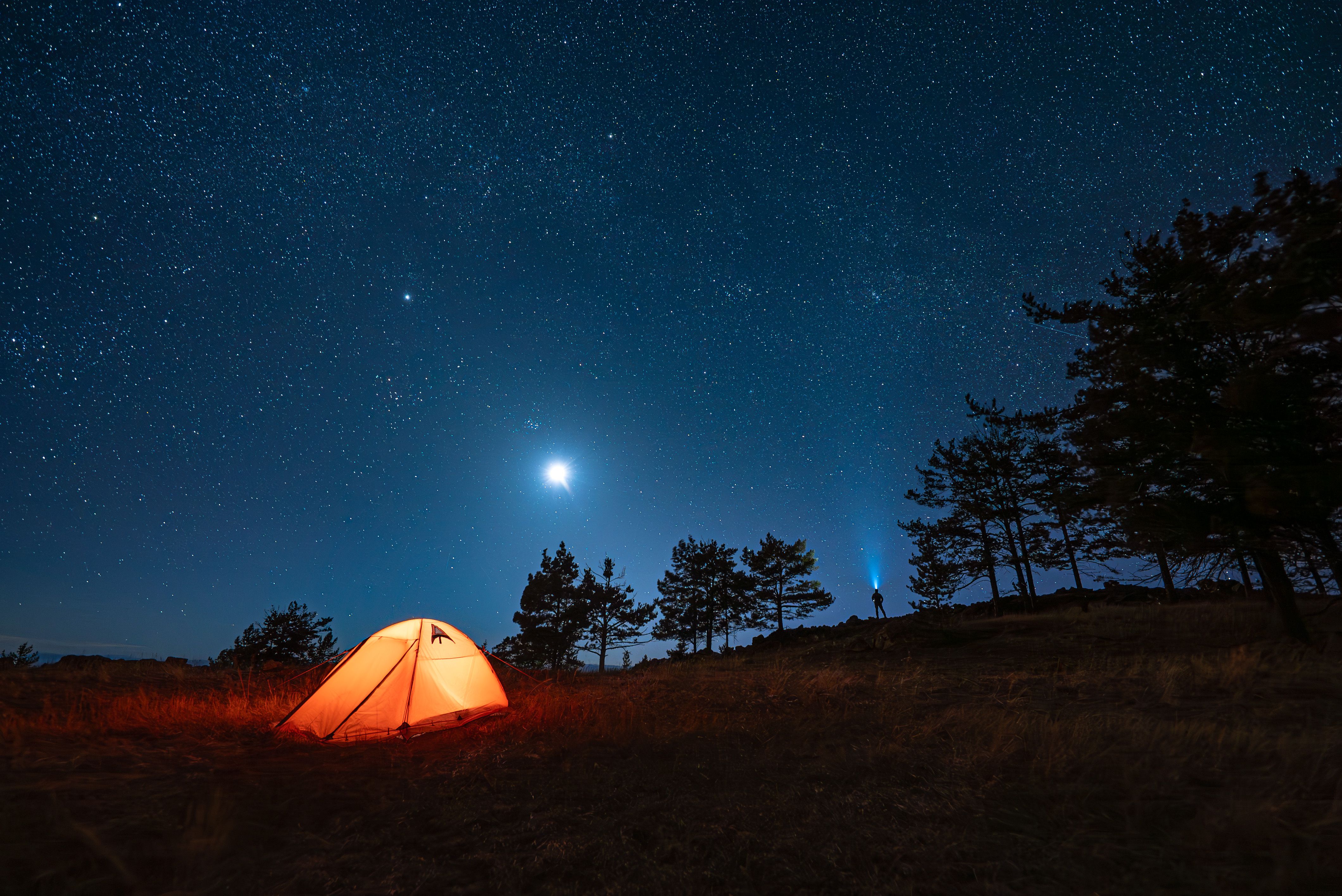 camping under stars