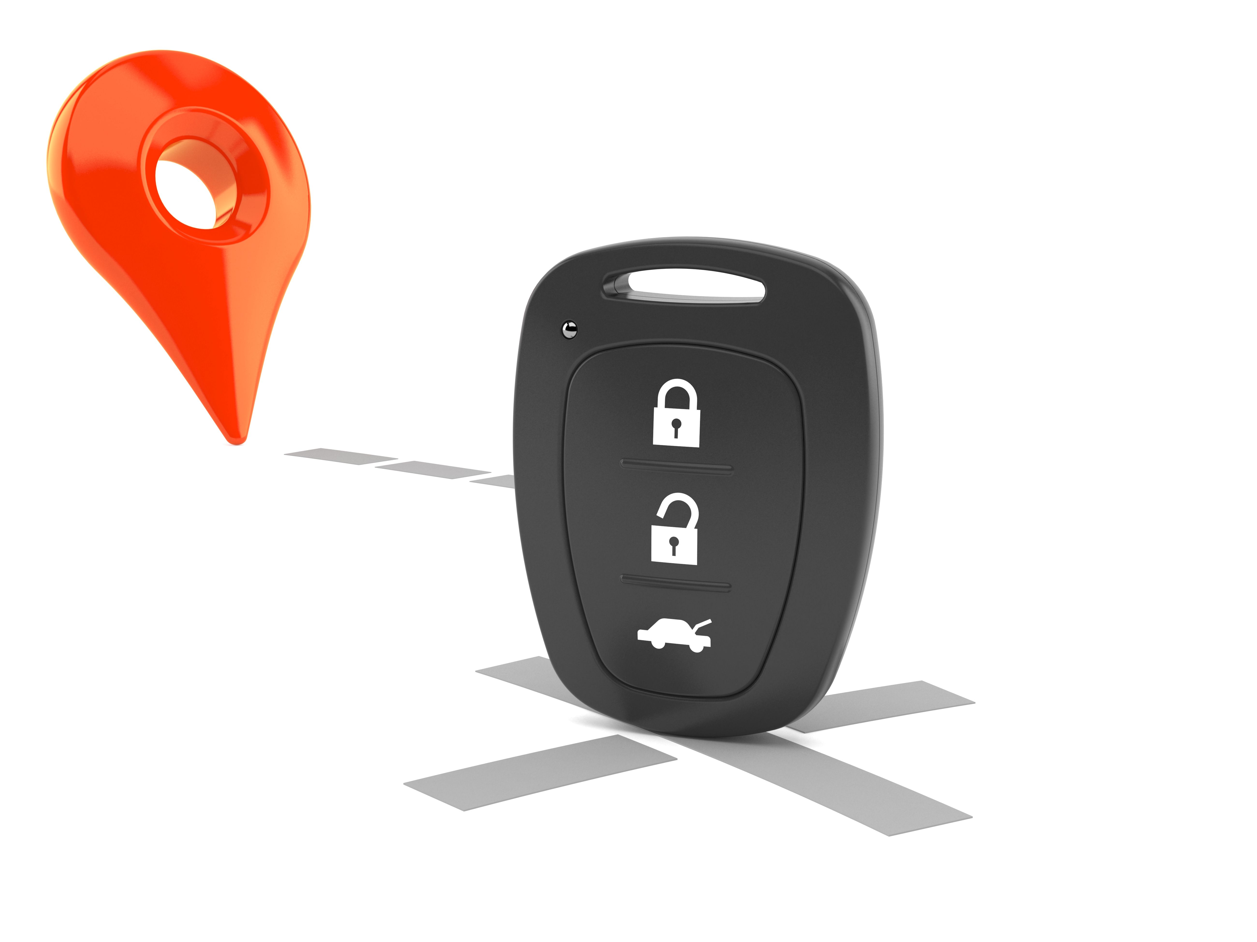 Car remote key with position marker