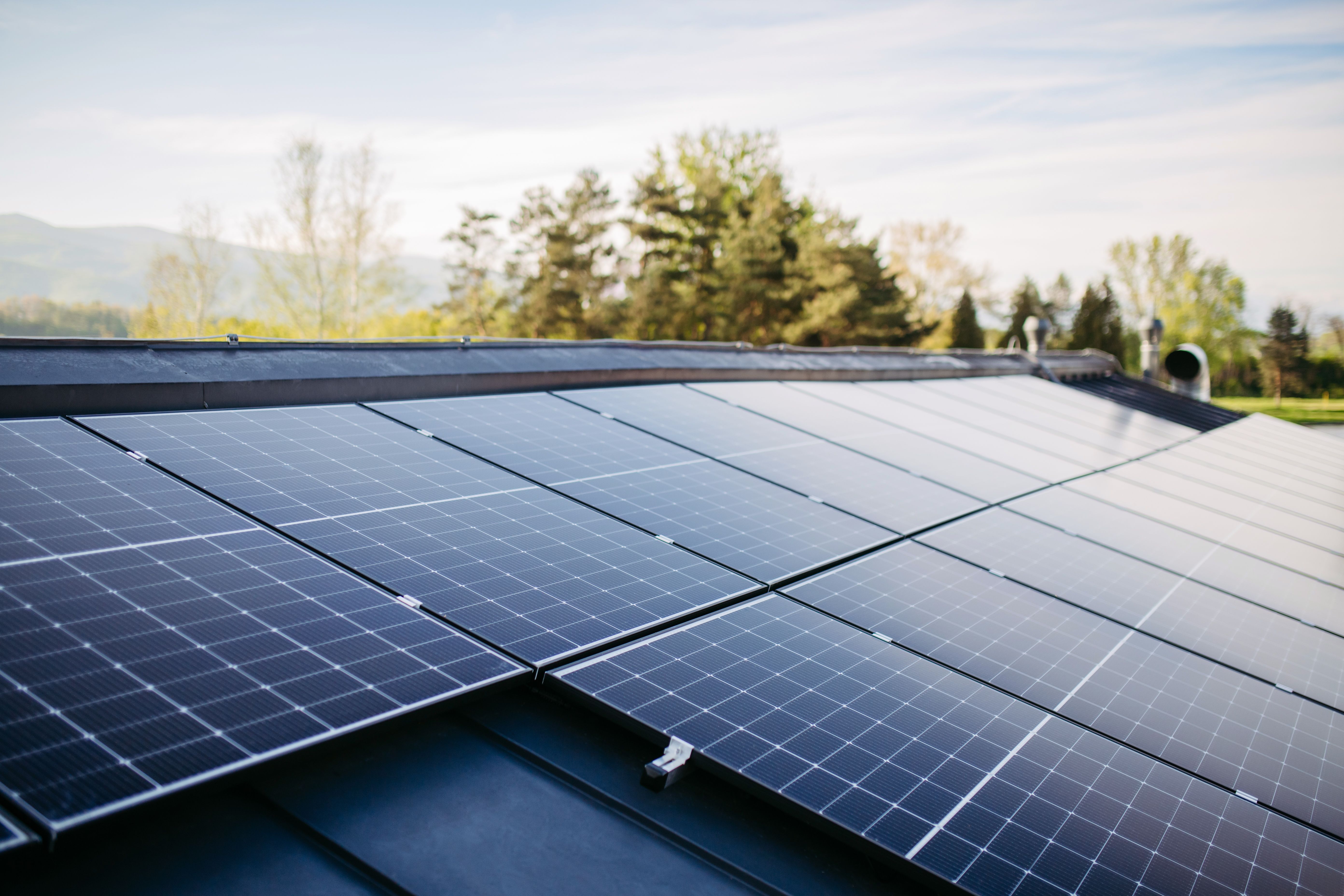 solar panels on roof