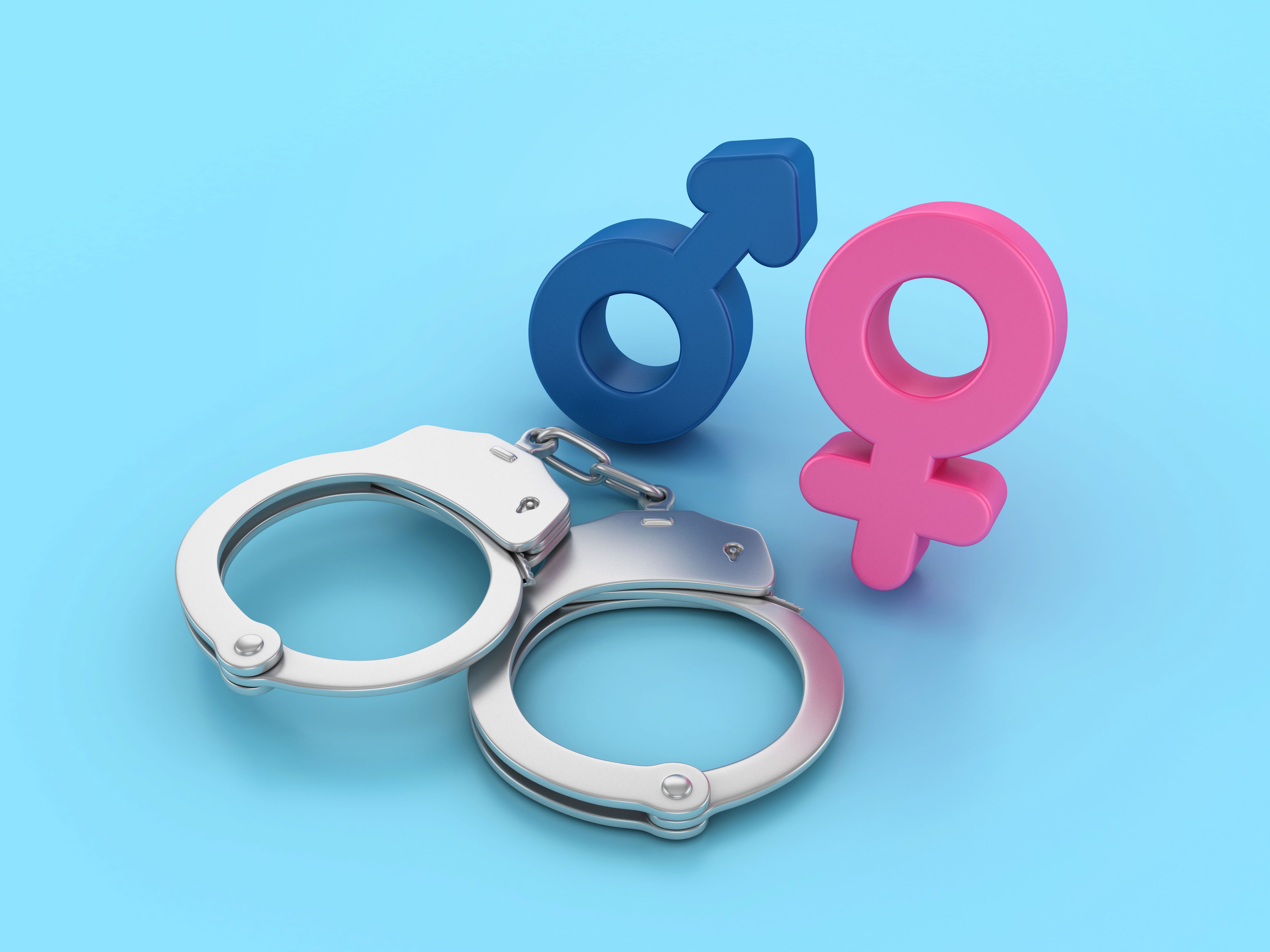 3D Handcuffs with Gender Symbol