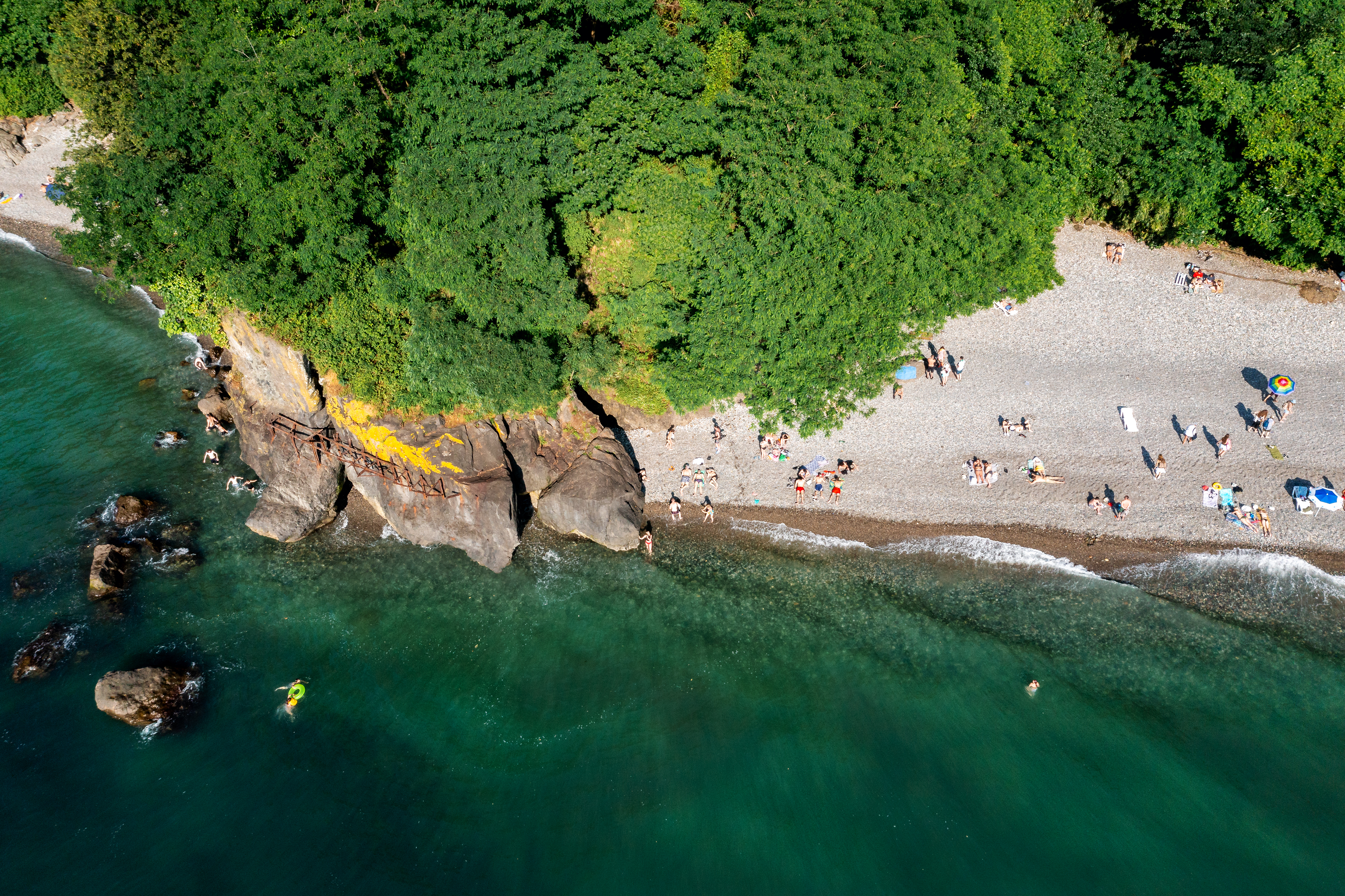 Aerial View of Batumi Beach with Natural Greenery Aerial View of Batumi Beach with Natural Greenery
