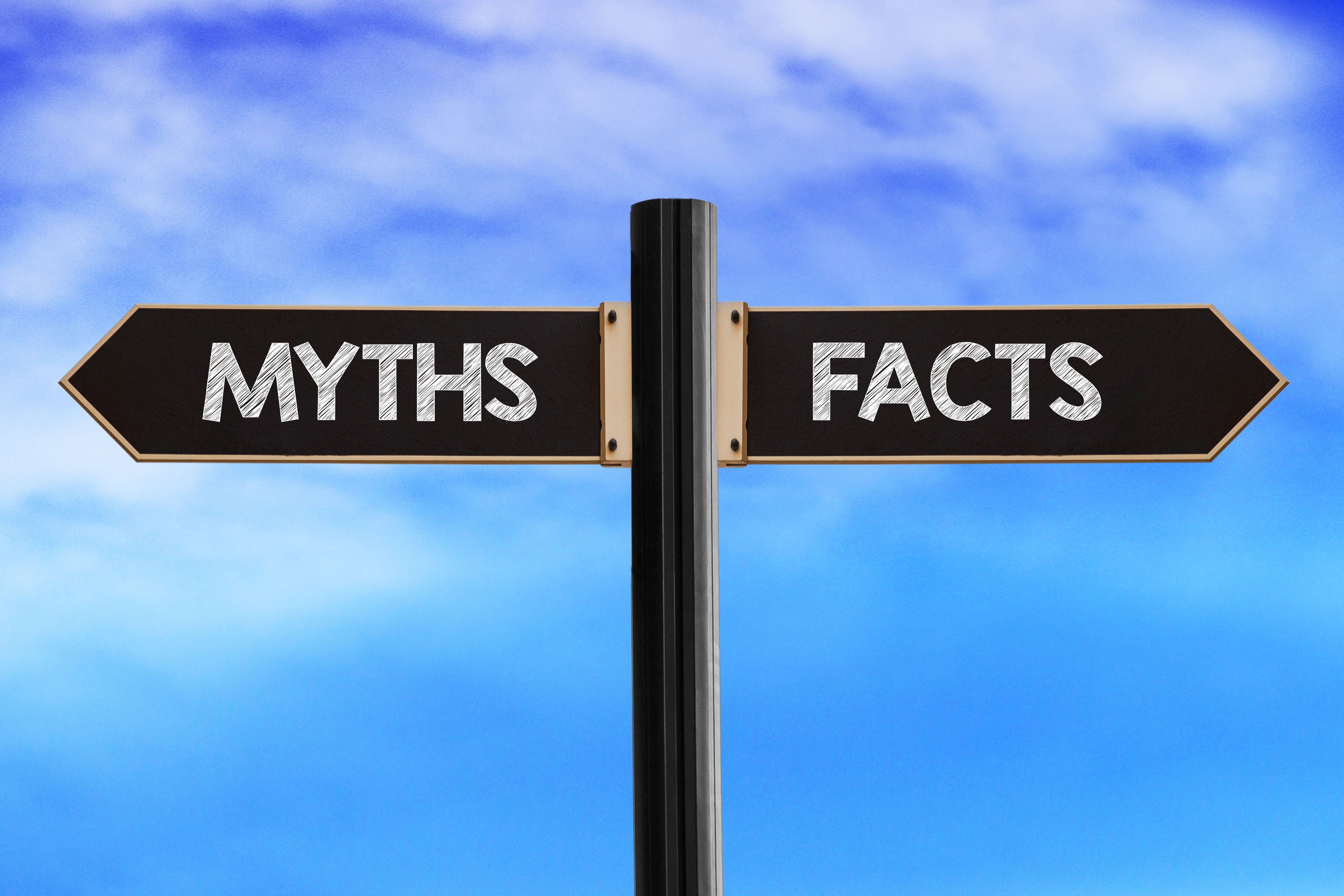 Myths and facts concept