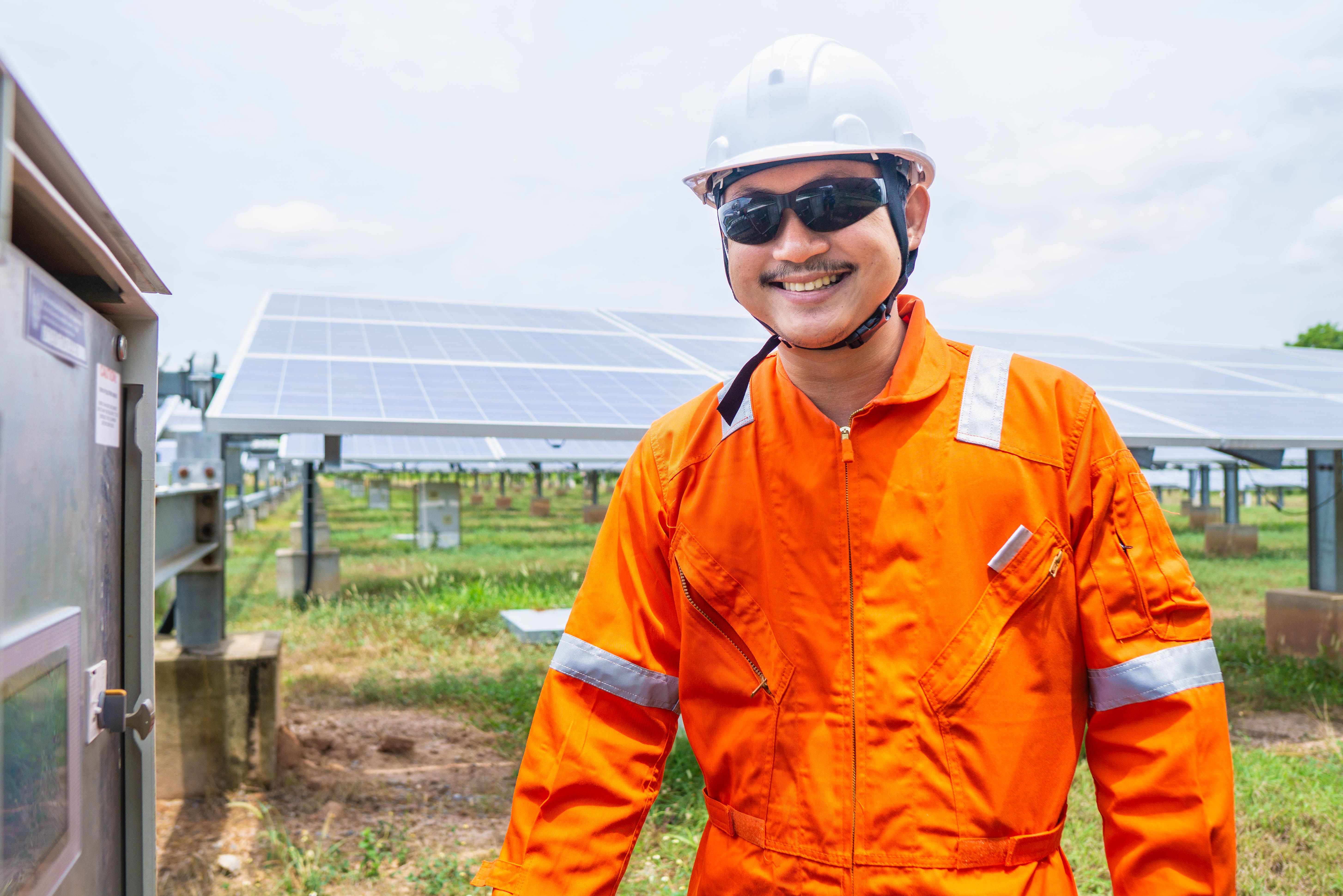 CAN Academy Kota Damansara SEDA Solar learner completing site safety checks near Solar PV equipment